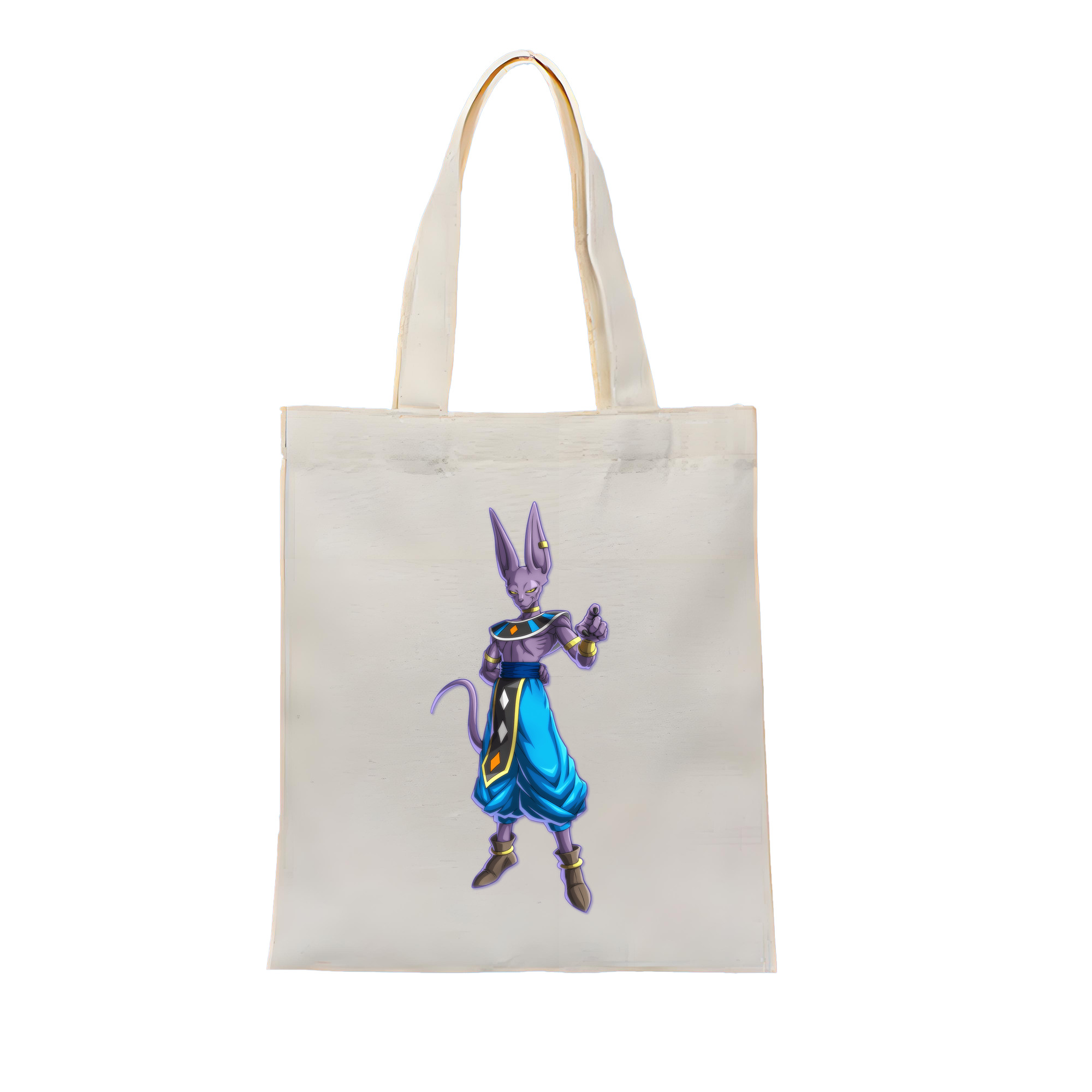 （画像用） ドラゴンボール ビルス 破壊神ビルス DRAGON BALL Beerus Birusu 縦型キャンバス生地手提げバッグ　トートバッグ