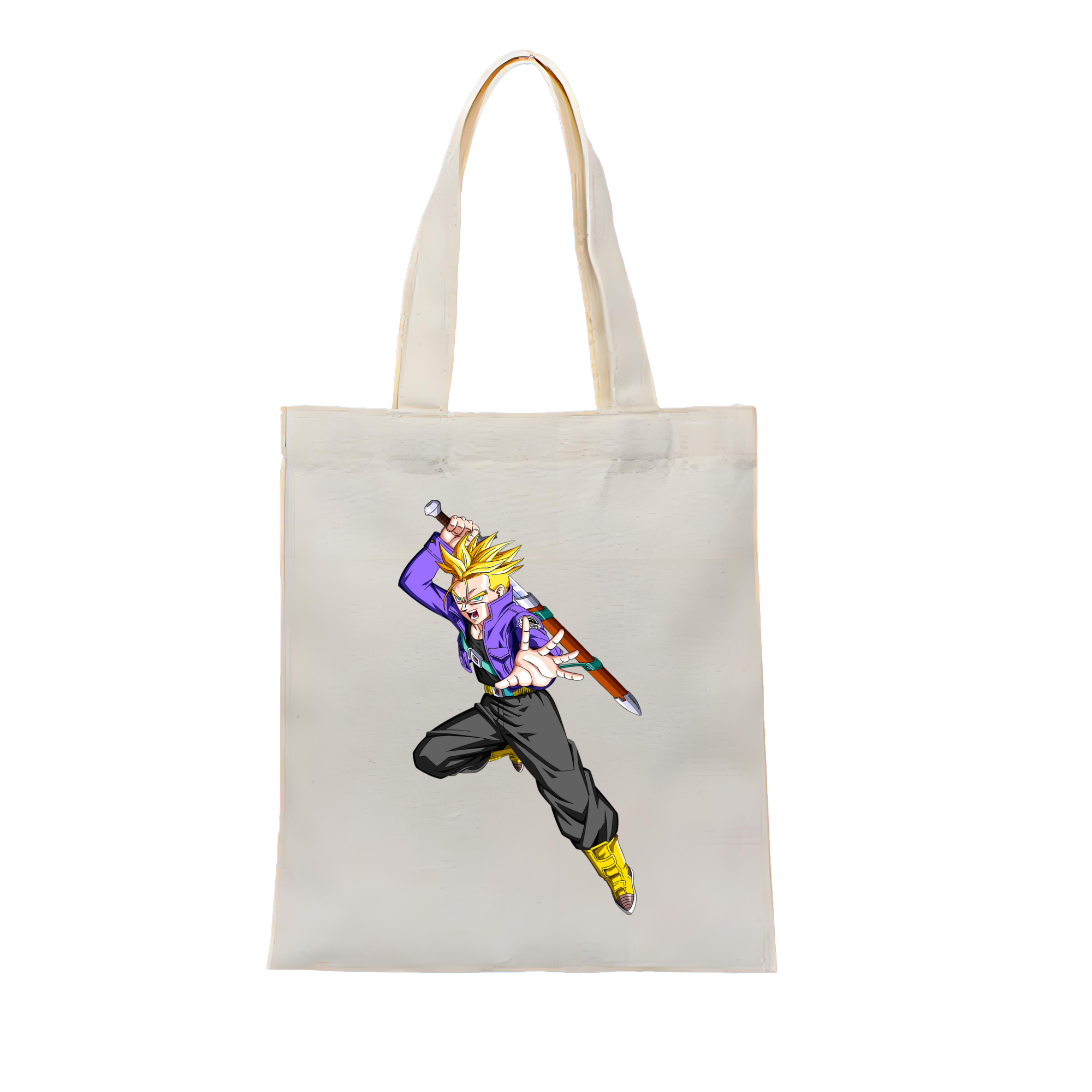 （画像用） ドラゴンボール トランクス（Torankusu）DRAGON BALL Trunks 縦型キャンバス生地手提げバッグ　トートバッグ