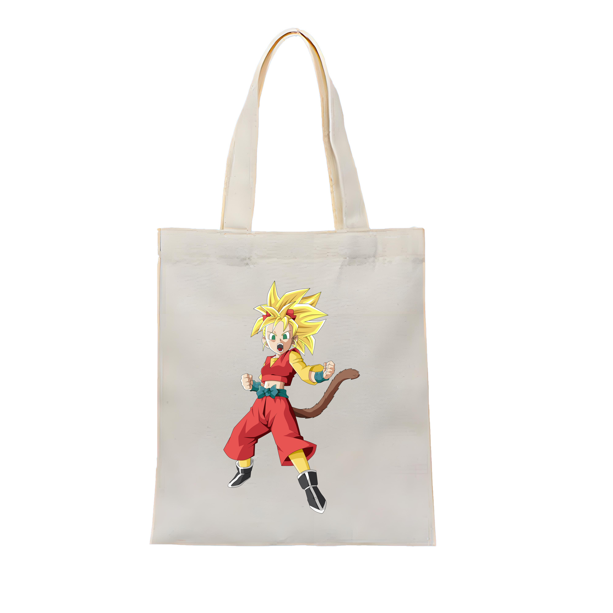 （画像用） ドラゴンボール カリフラ DRAGON BALL Caulifla 縦型キャンバス生地手提げバッグ　トートバッグ