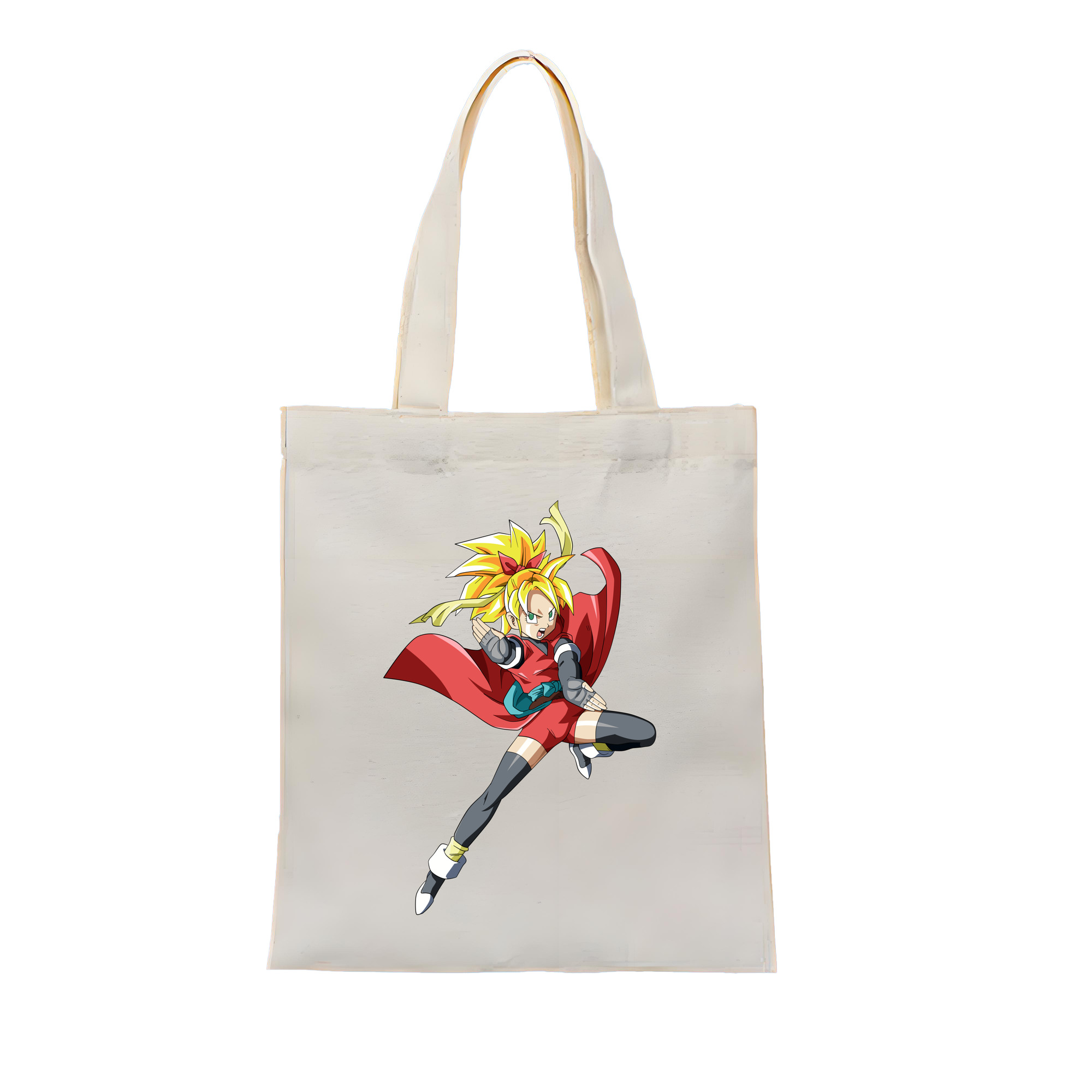 （画像用） ドラゴンボール カリフラ DRAGON BALL Caulifla 縦型キャンバス生地手提げバッグ　トートバッグ