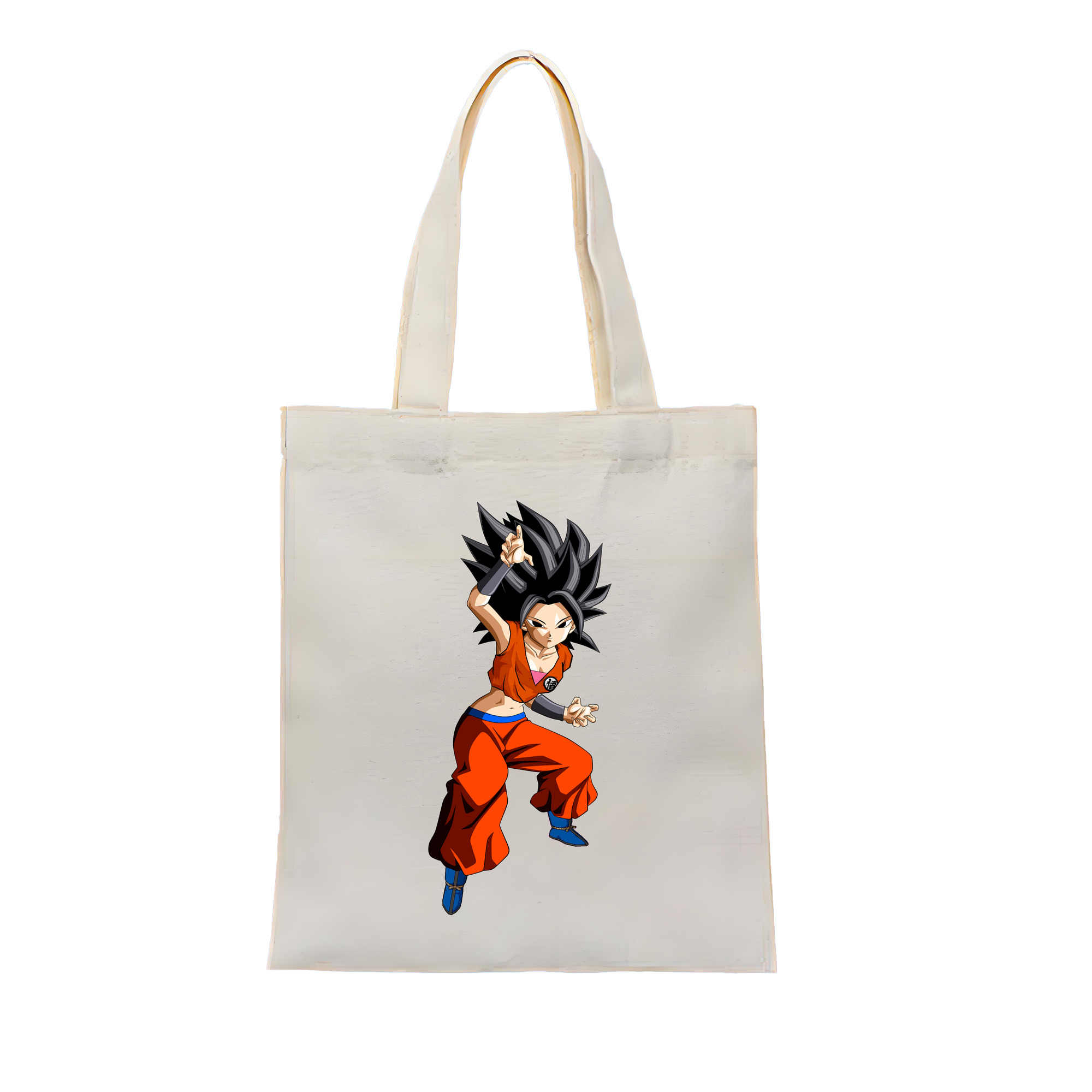 （画像用） ドラゴンボール カリフラ DRAGON BALL Caulifla 縦型キャンバス生地手提げバッグ　トートバッグ