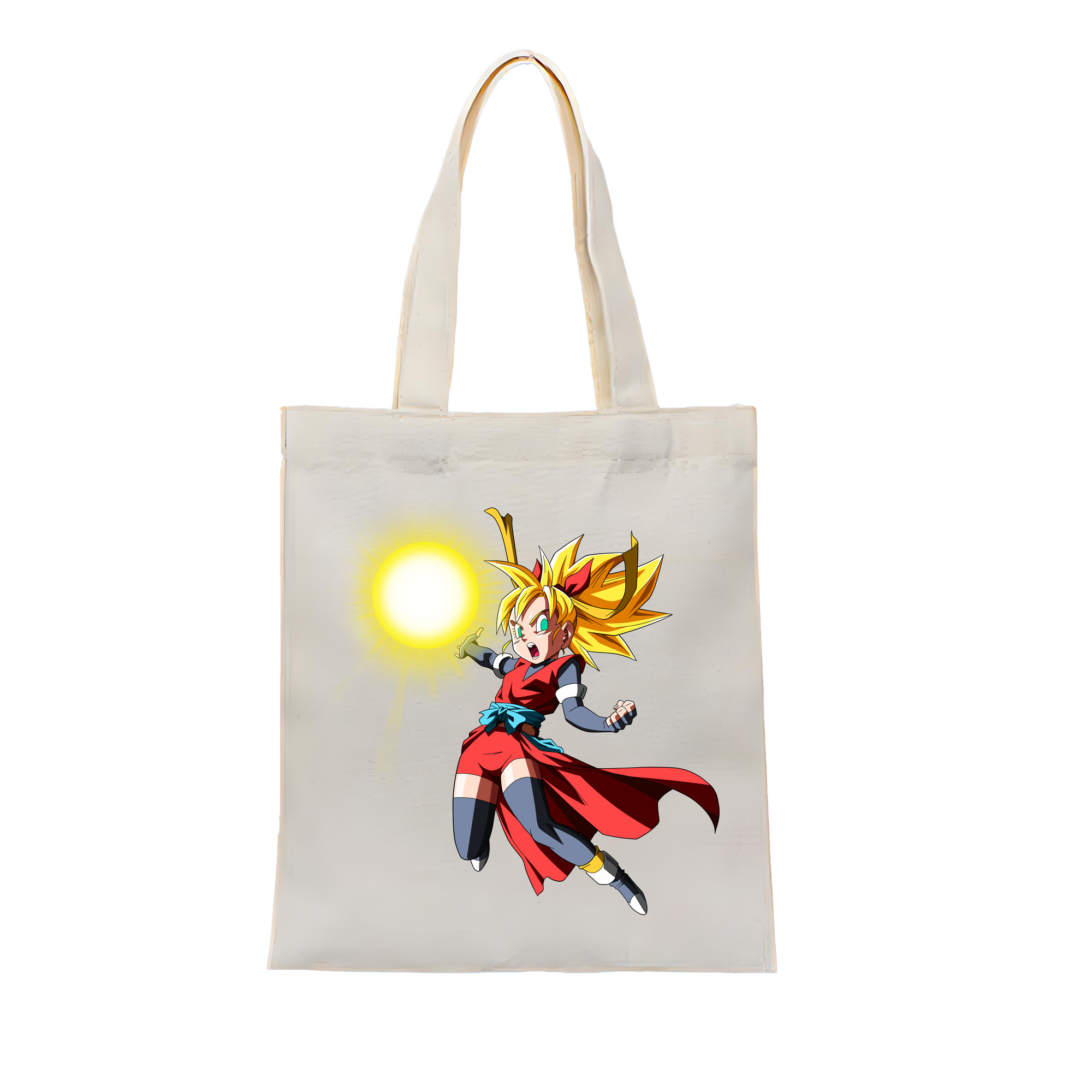 （画像用） ドラゴンボール カリフラ DRAGON BALL Caulifla 縦型キャンバス生地手提げバッグ　トートバッグ