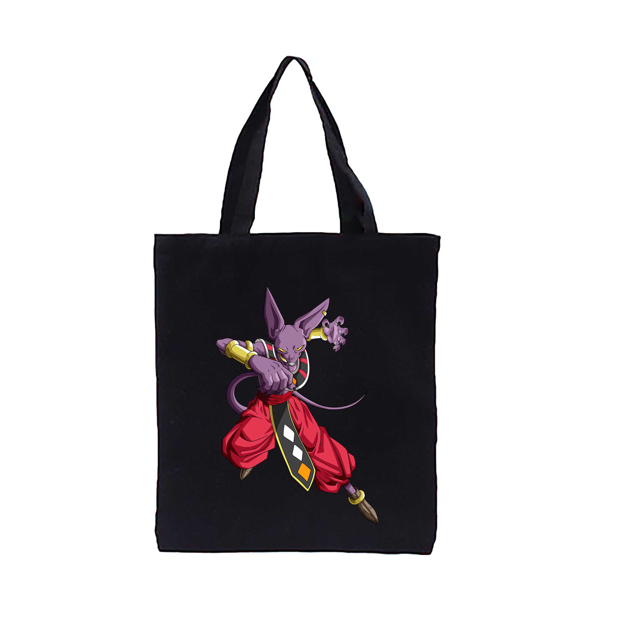 （画像用） ドラゴンボール ビルス 破壊神ビルス DRAGON BALL Beerus Birusu 縦型キャンバス生地手提げバッグ　トートバッグ