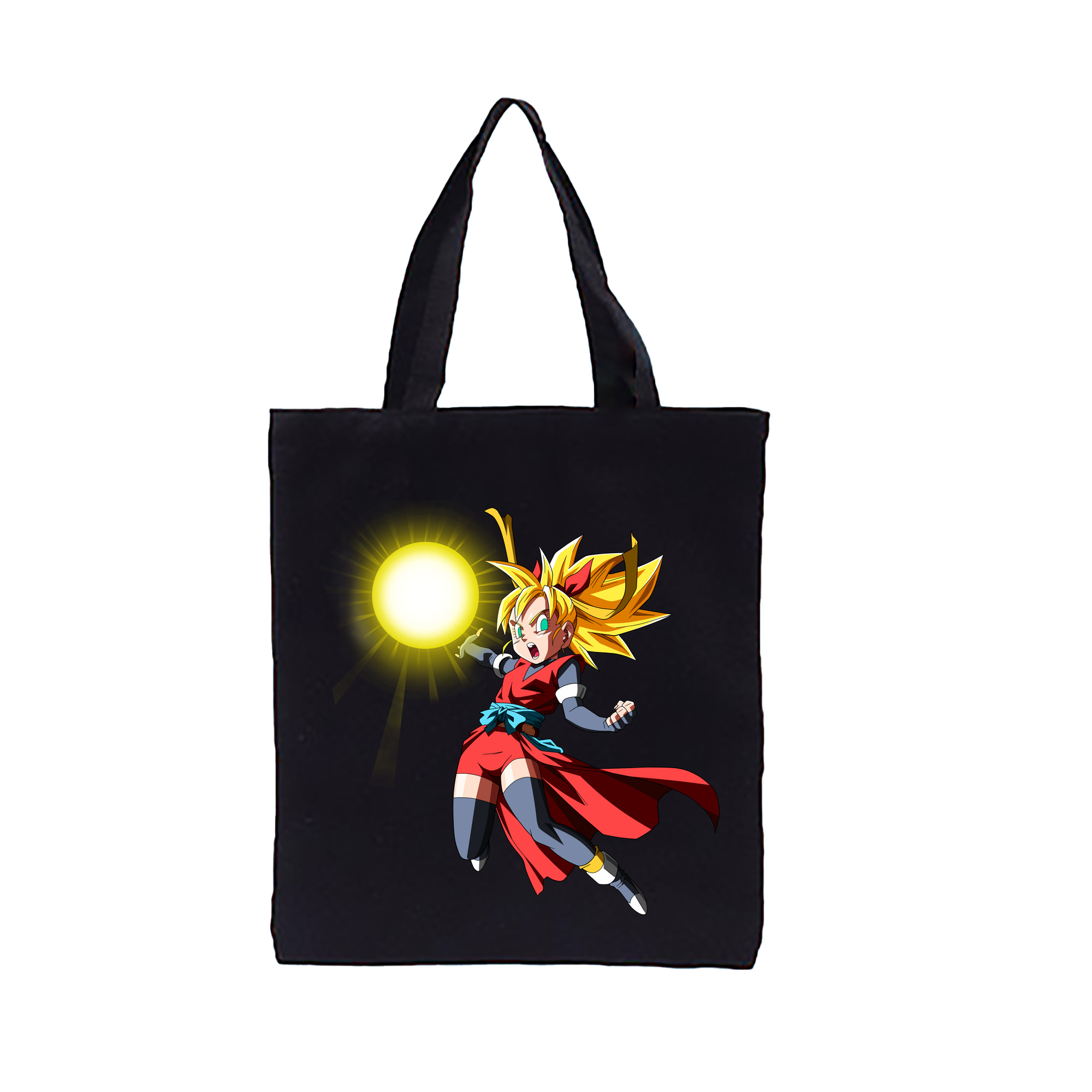 （画像用） ドラゴンボール カリフラ DRAGON BALL Caulifla 縦型キャンバス生地手提げバッグ　トートバッグ