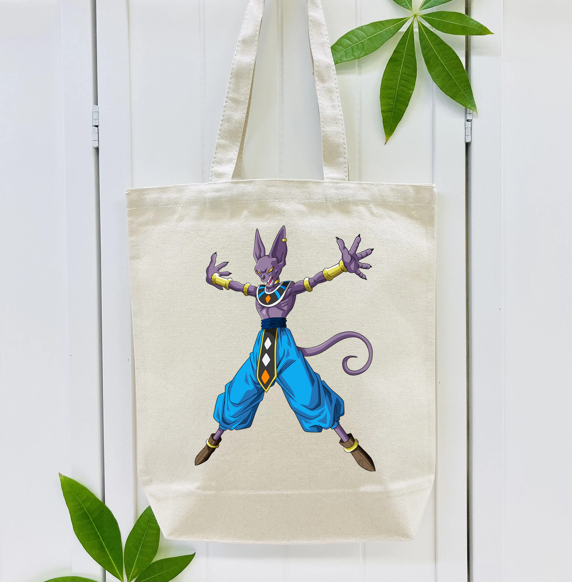 ドラゴンボール ビルス 破壊神ビルス DRAGON BALL Beerus Birusu 縦型キャンバス生地手提げバッグ　トートバッグ