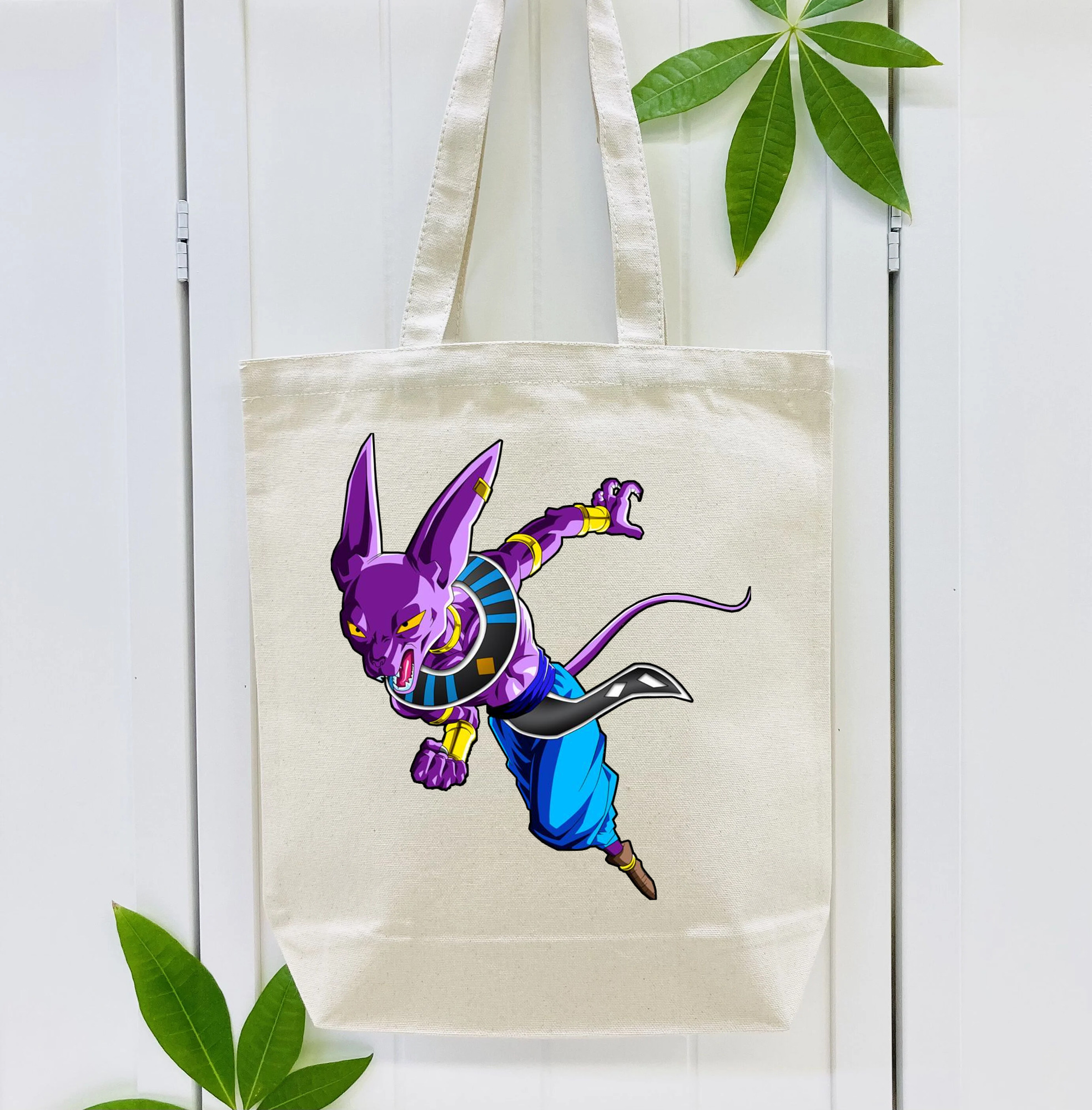 ドラゴンボール ビルス 破壊神ビルス DRAGON BALL Beerus Birusu 縦型キャンバス生地手提げバッグ　トートバッグ