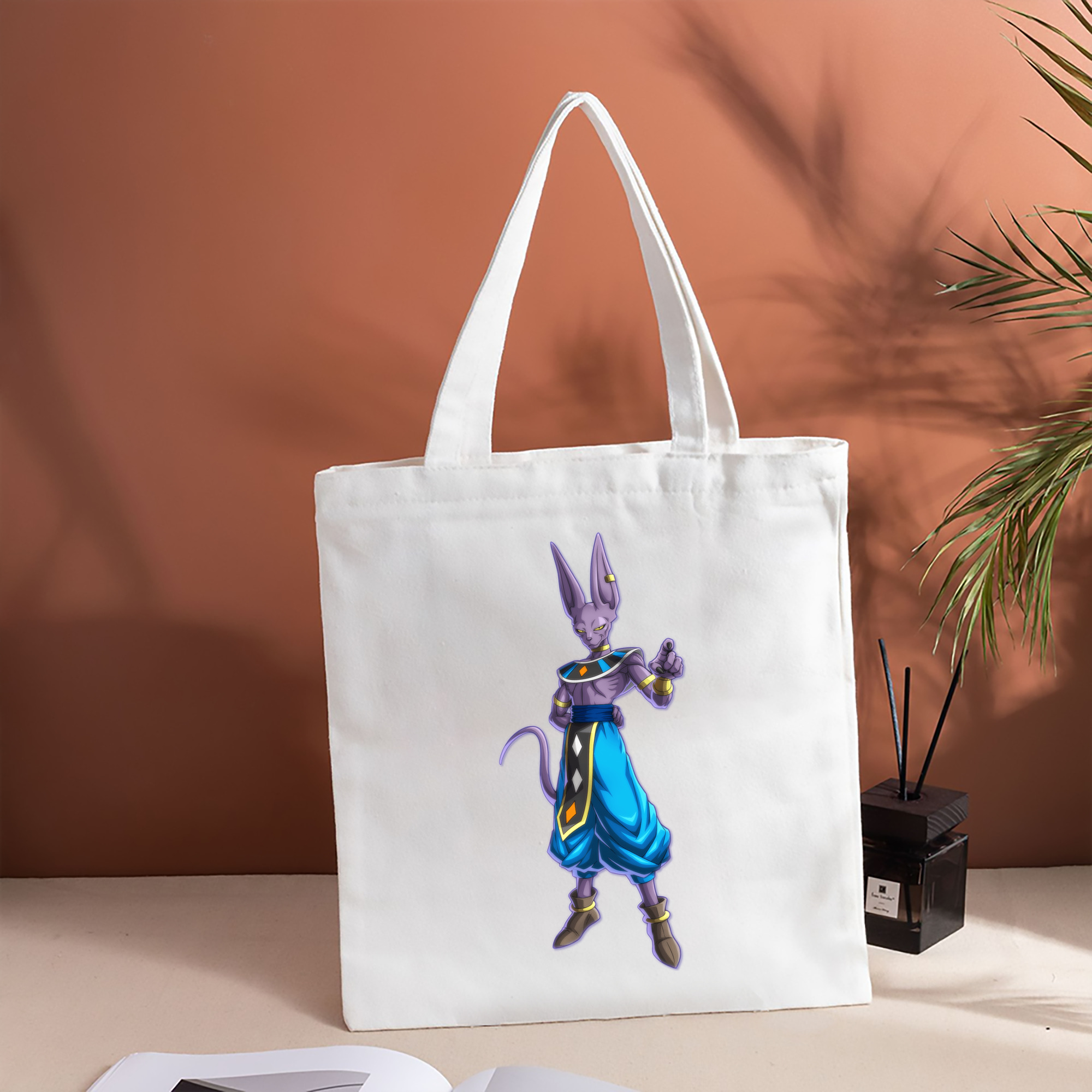 ドラゴンボール ビルス 破壊神ビルス DRAGON BALL Beerus Birusu 縦型キャンバス生地手提げバッグ　トートバッグ
