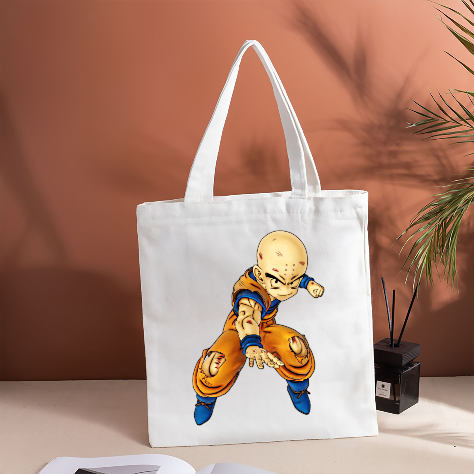 ドラゴンボール クリリン DRAGON BALL krillin 縦型キャンバス生地手提げバッグ　トートバッグ