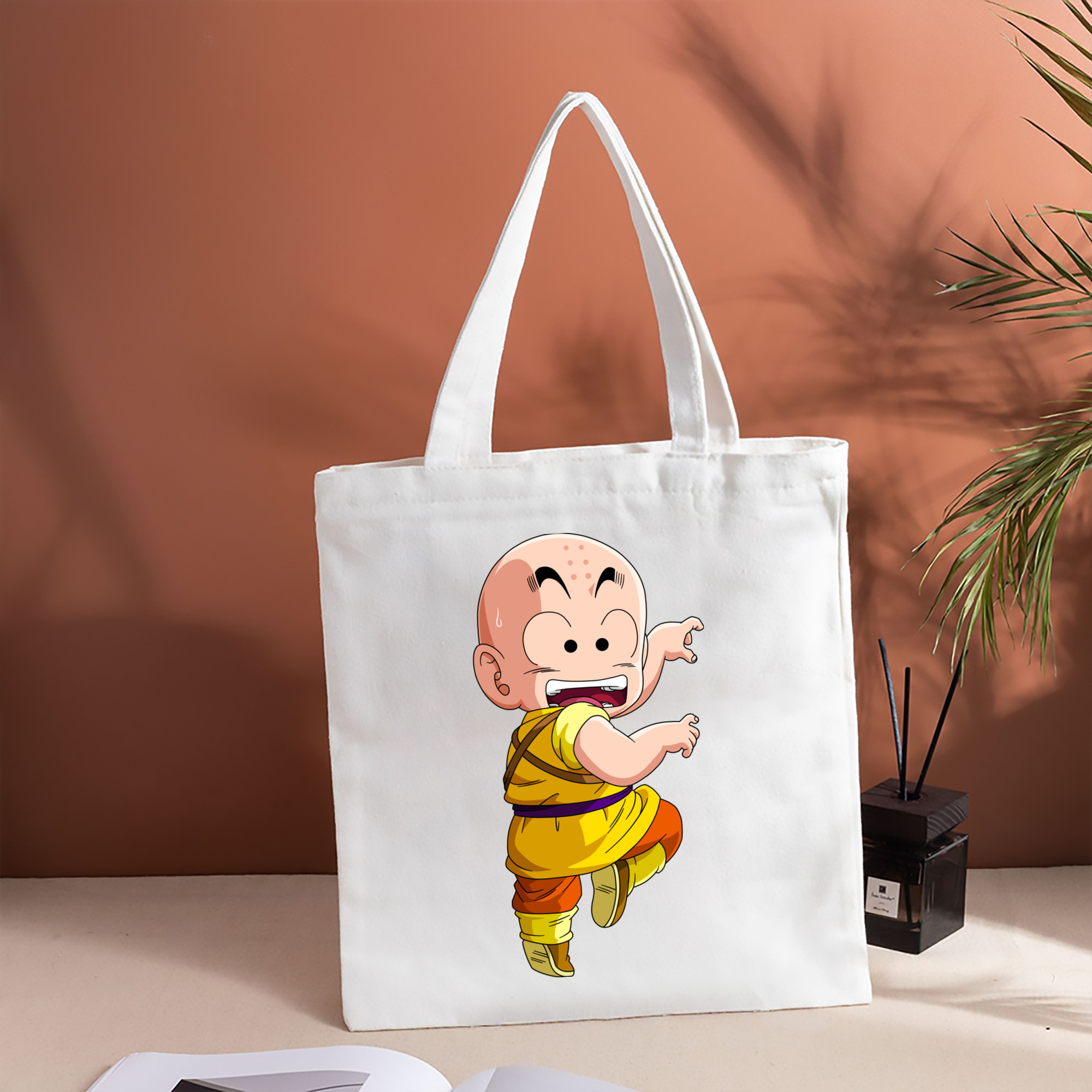 ドラゴンボール クリリン DRAGON BALL krillin 縦型キャンバス生地手提げバッグ　トートバッグ