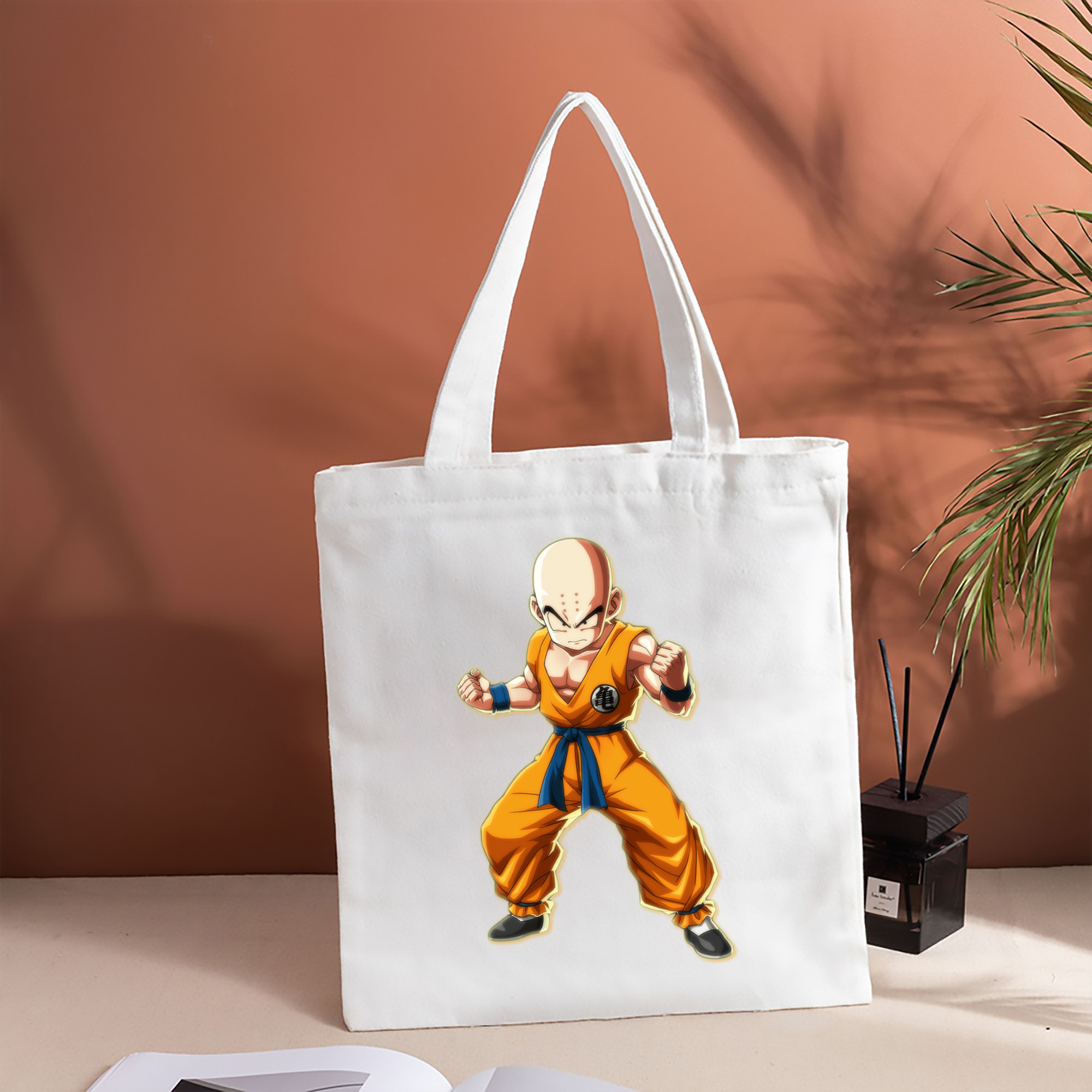 ドラゴンボール クリリン DRAGON BALL krillin 縦型キャンバス生地手提げバッグ　トートバッグ