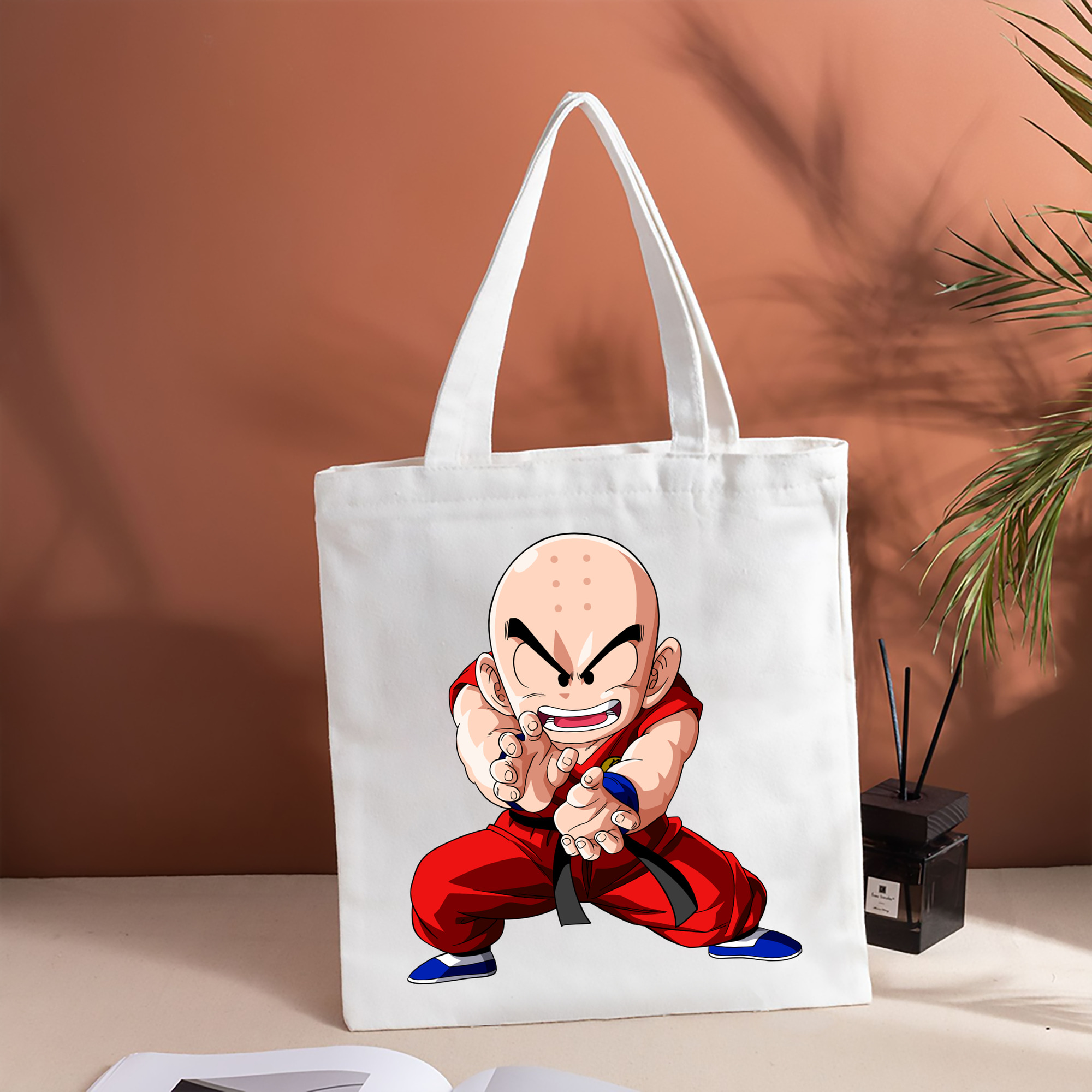 ドラゴンボール クリリン DRAGON BALL krillin 縦型キャンバス生地手提げバッグ　トートバッグ