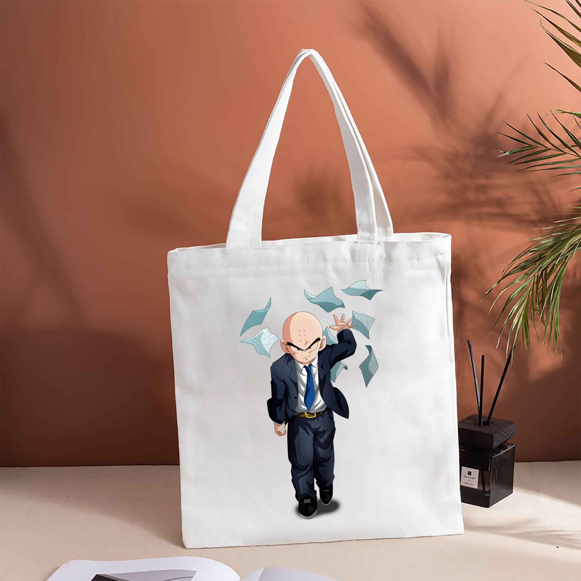 ドラゴンボール クリリン DRAGON BALL krillin 縦型キャンバス生地手提げバッグ　トートバッグ