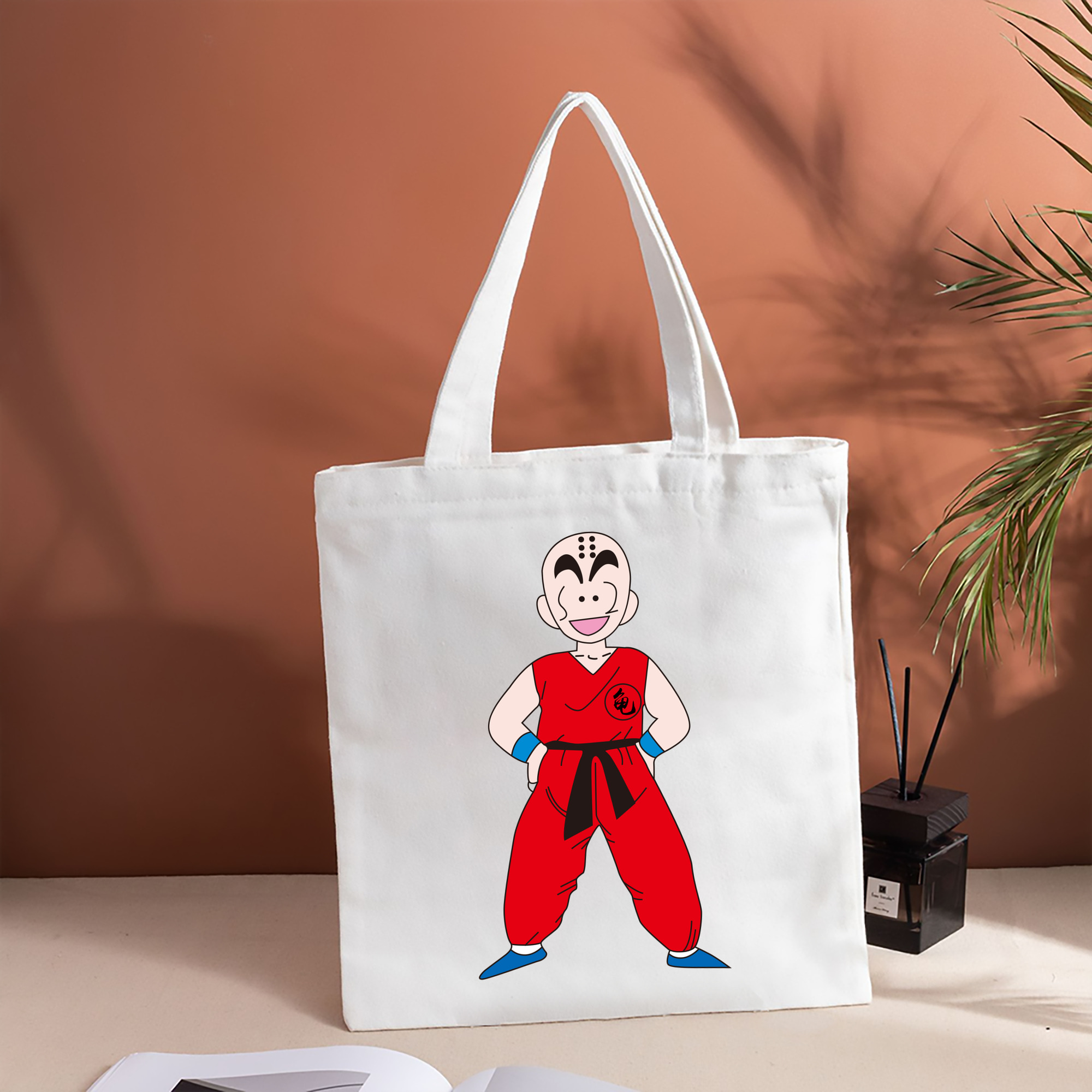ドラゴンボール クリリン DRAGON BALL krillin 縦型キャンバス生地手提げバッグ　トートバッグ