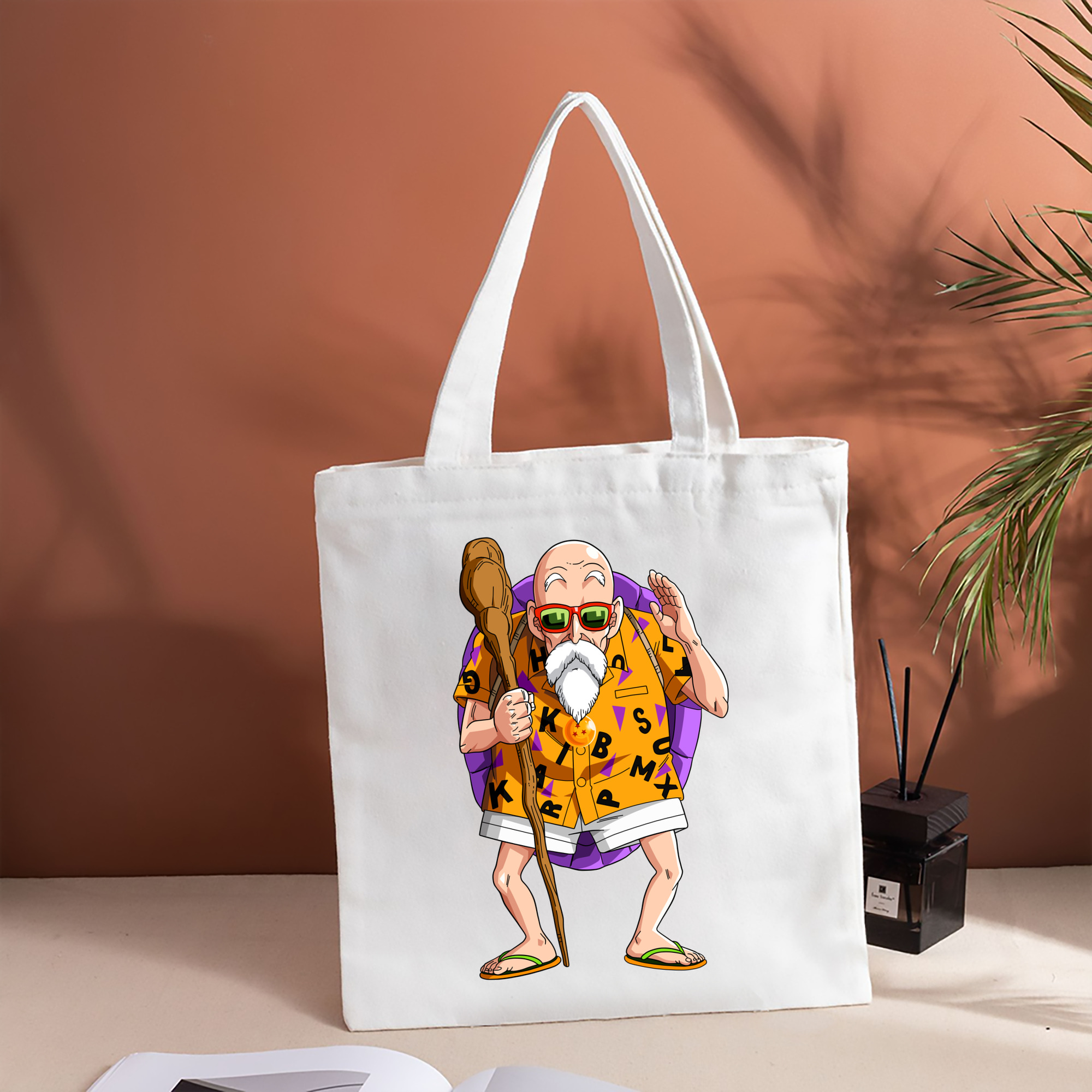 ドラゴンボール 亀仙人（かめせんにん） DRAGON BALL Master Roshi Kame Sennin 縦型キャンバス生地手提げバッグ　トートバッグ