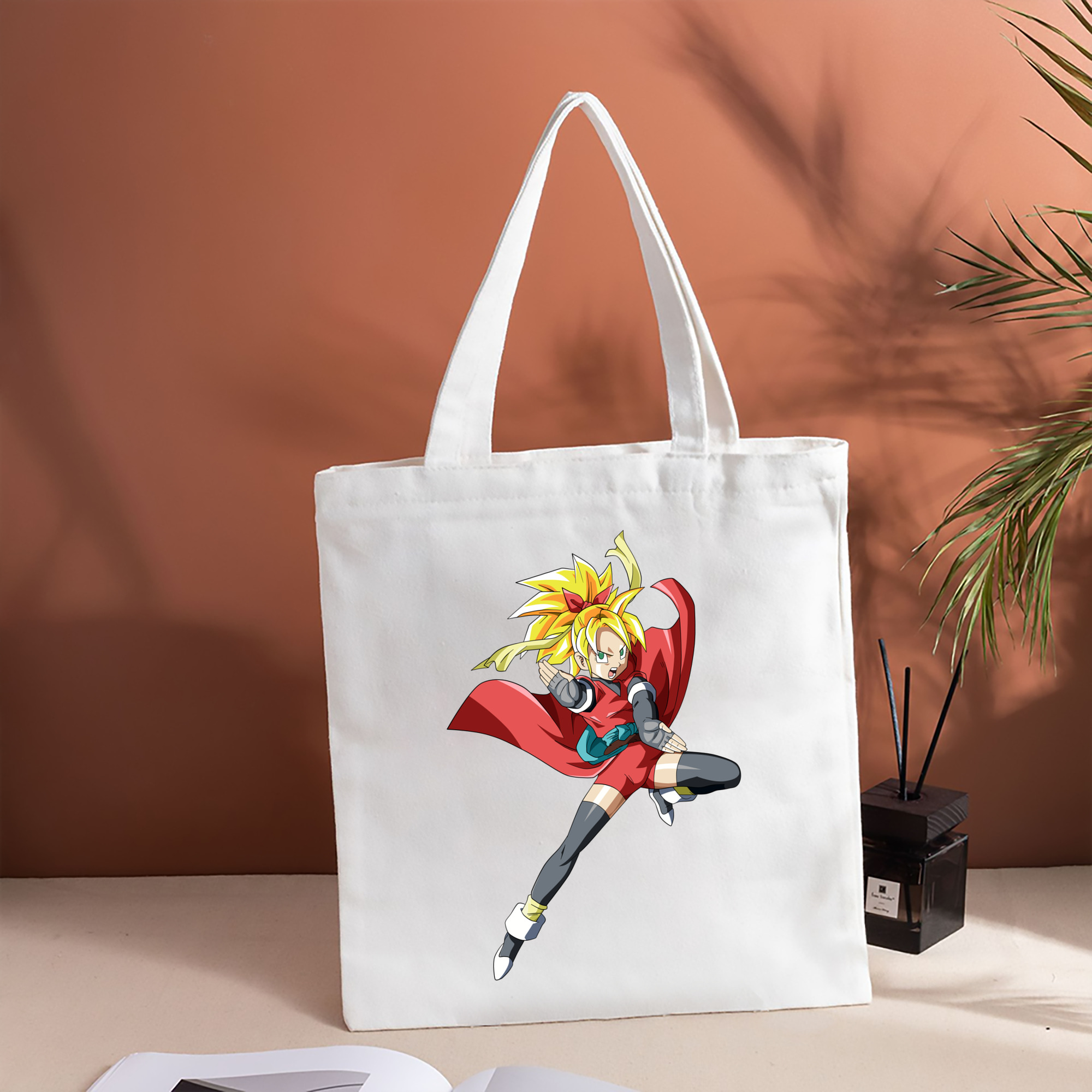 ドラゴンボール カリフラ DRAGON BALL Caulifla 縦型キャンバス生地手提げバッグ　トートバッグ