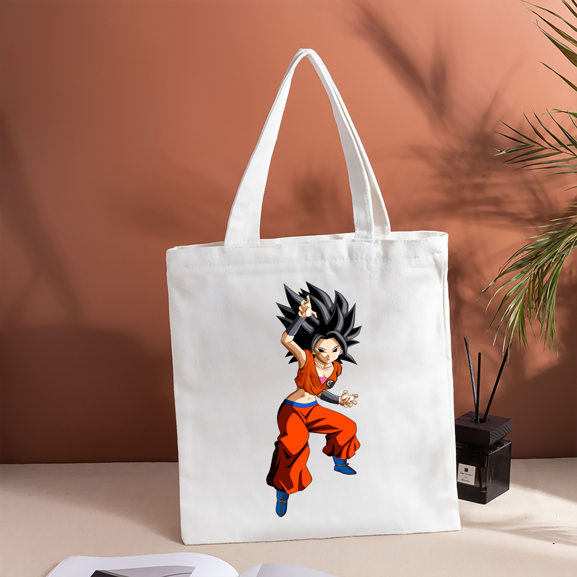 ドラゴンボール カリフラ DRAGON BALL Caulifla 縦型キャンバス生地手提げバッグ　トートバッグ