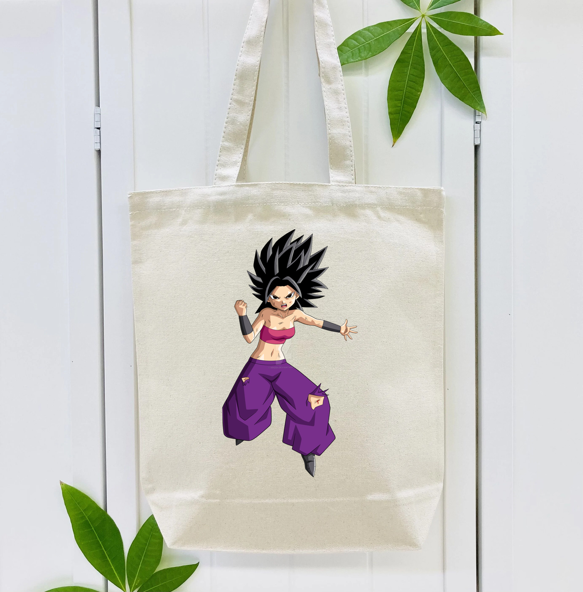 ドラゴンボール カリフラ DRAGON BALL Caulifla 縦型キャンバス生地手提げバッグ　トートバッグ
