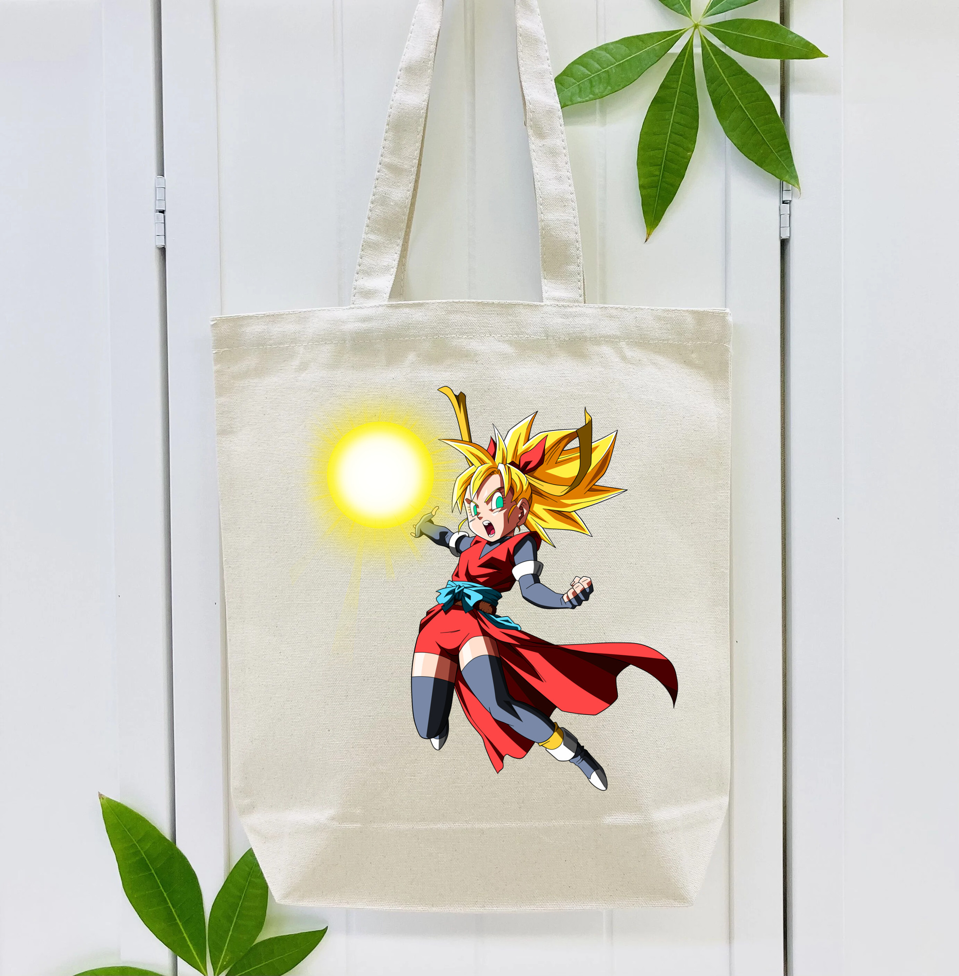 ドラゴンボール カリフラ DRAGON BALL Caulifla 縦型キャンバス生地手提げバッグ　トートバッグ