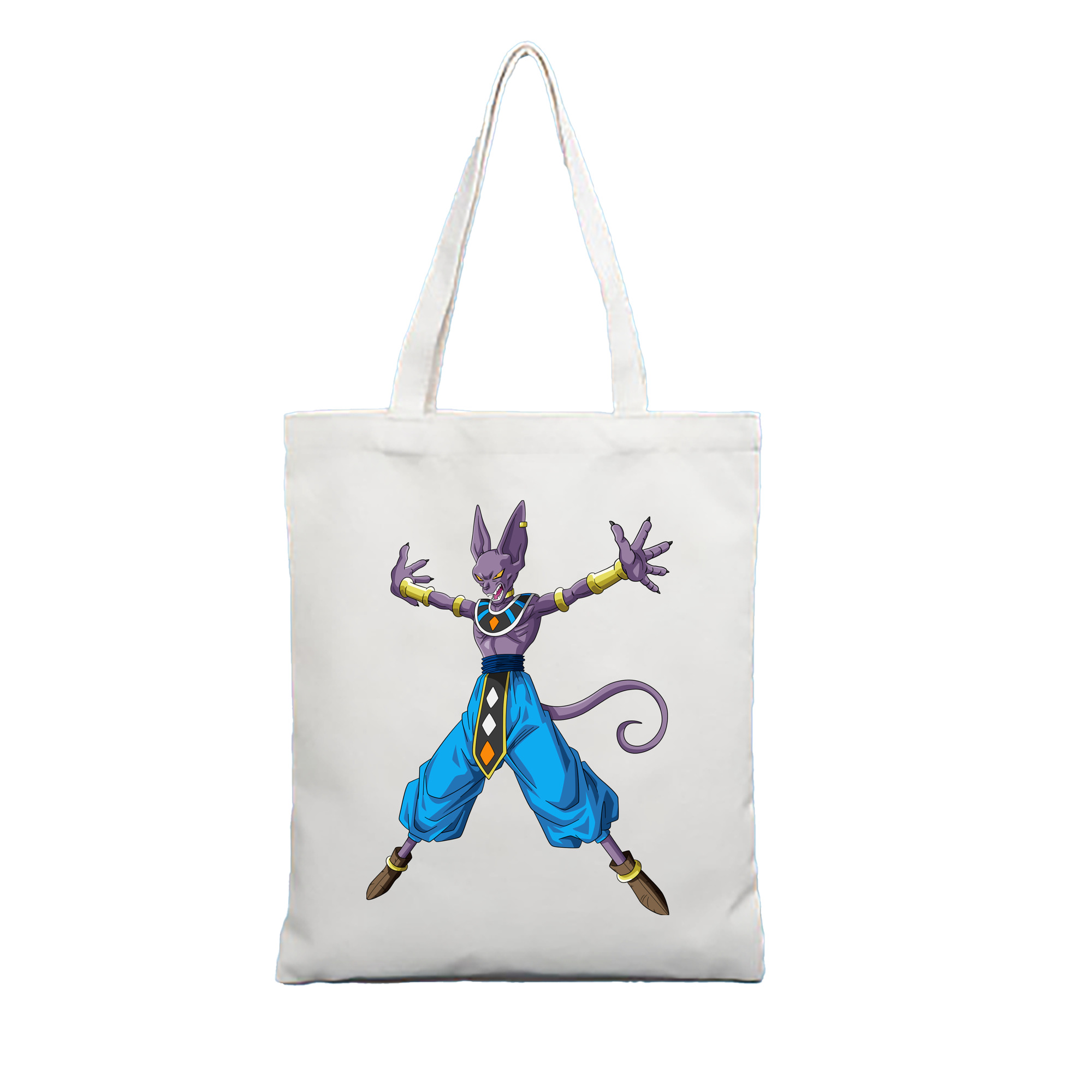 （画像用） ドラゴンボール ビルス 破壊神ビルス DRAGON BALL Beerus Birusu 縦型キャンバス生地手提げバッグ　トートバッグ