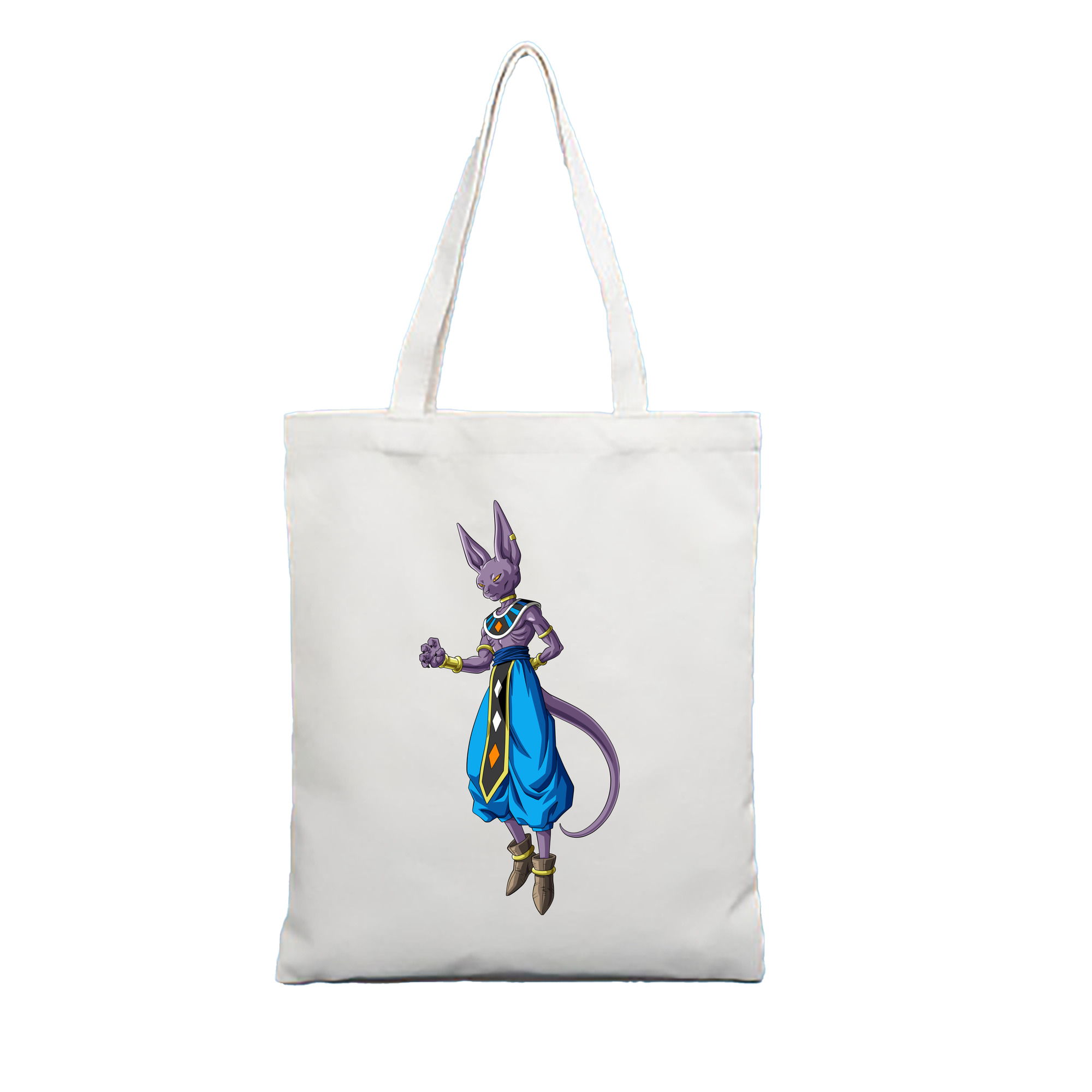 （画像用） ドラゴンボール ビルス 破壊神ビルス DRAGON BALL Beerus Birusu 縦型キャンバス生地手提げバッグ　トートバッグ