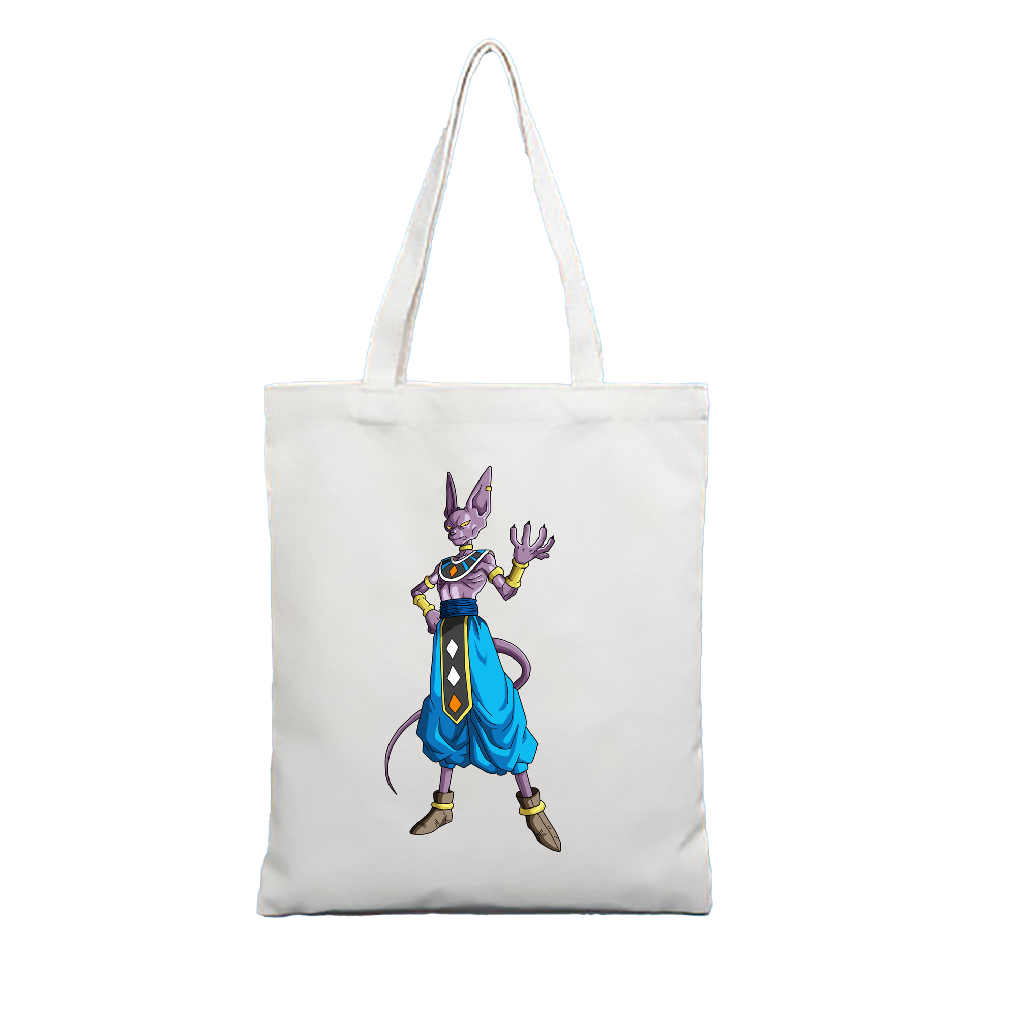 （画像用） ドラゴンボール ビルス 破壊神ビルス DRAGON BALL Beerus Birusu 縦型キャンバス生地手提げバッグ　トートバッグ