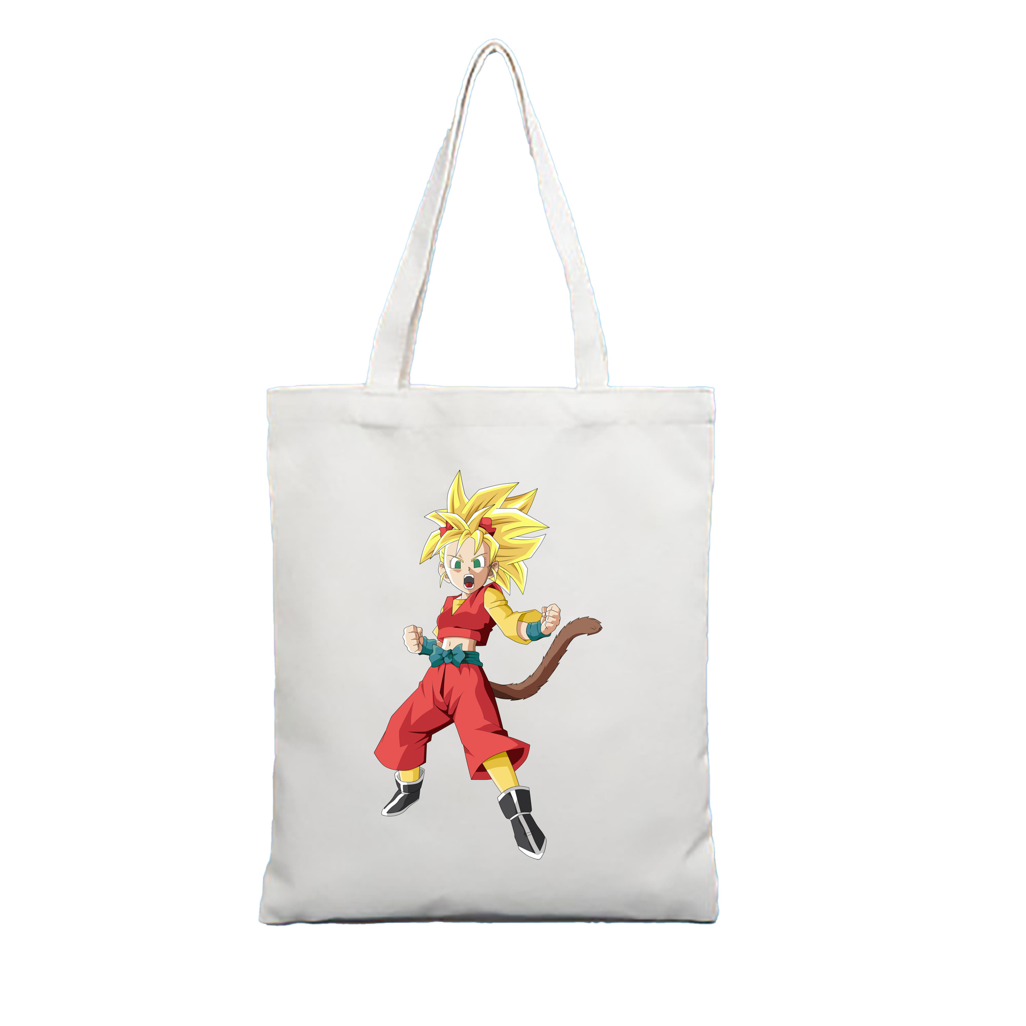 （画像用） ドラゴンボール カリフラ DRAGON BALL Caulifla 縦型キャンバス生地手提げバッグ　トートバッグ