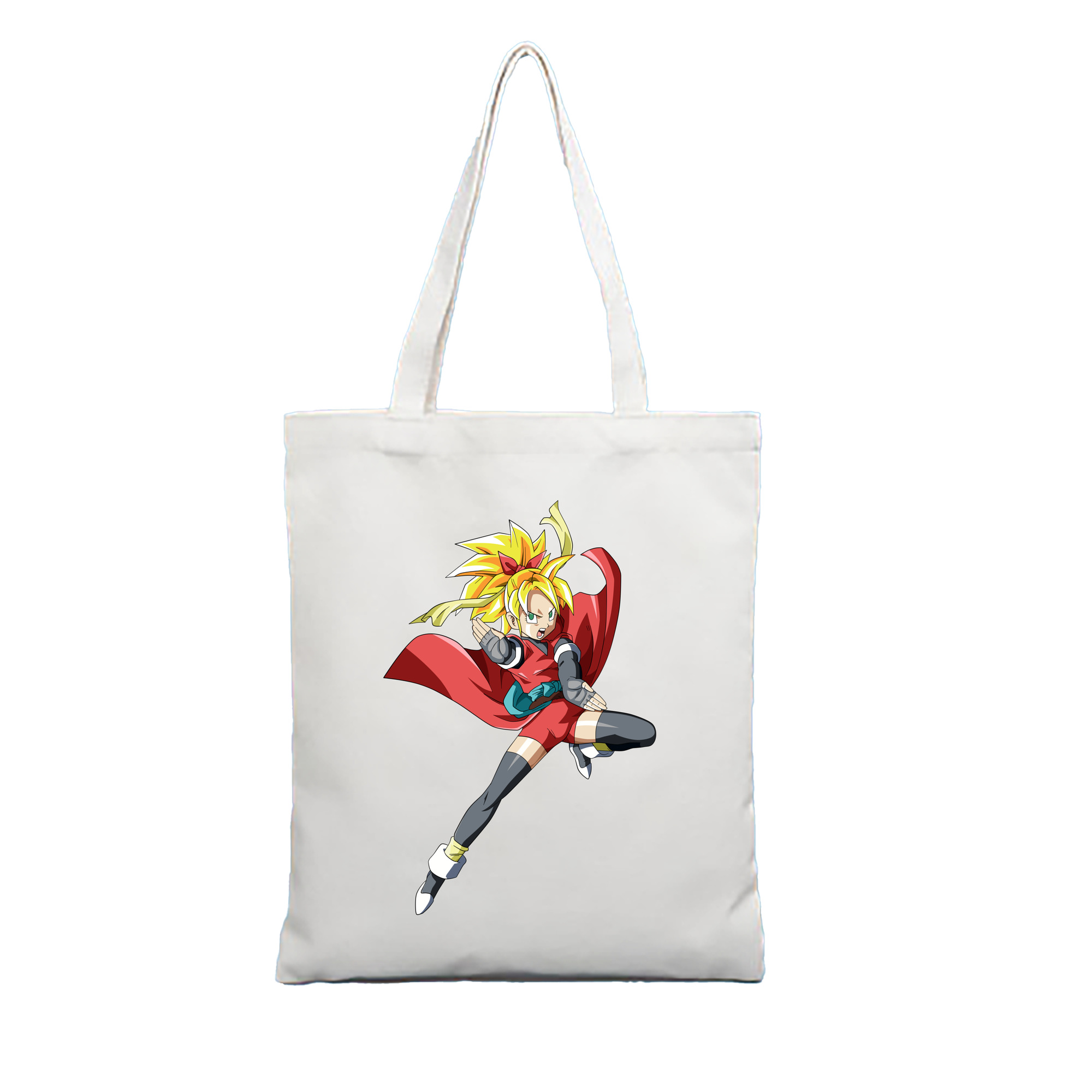 （画像用） ドラゴンボール カリフラ DRAGON BALL Caulifla 縦型キャンバス生地手提げバッグ　トートバッグ