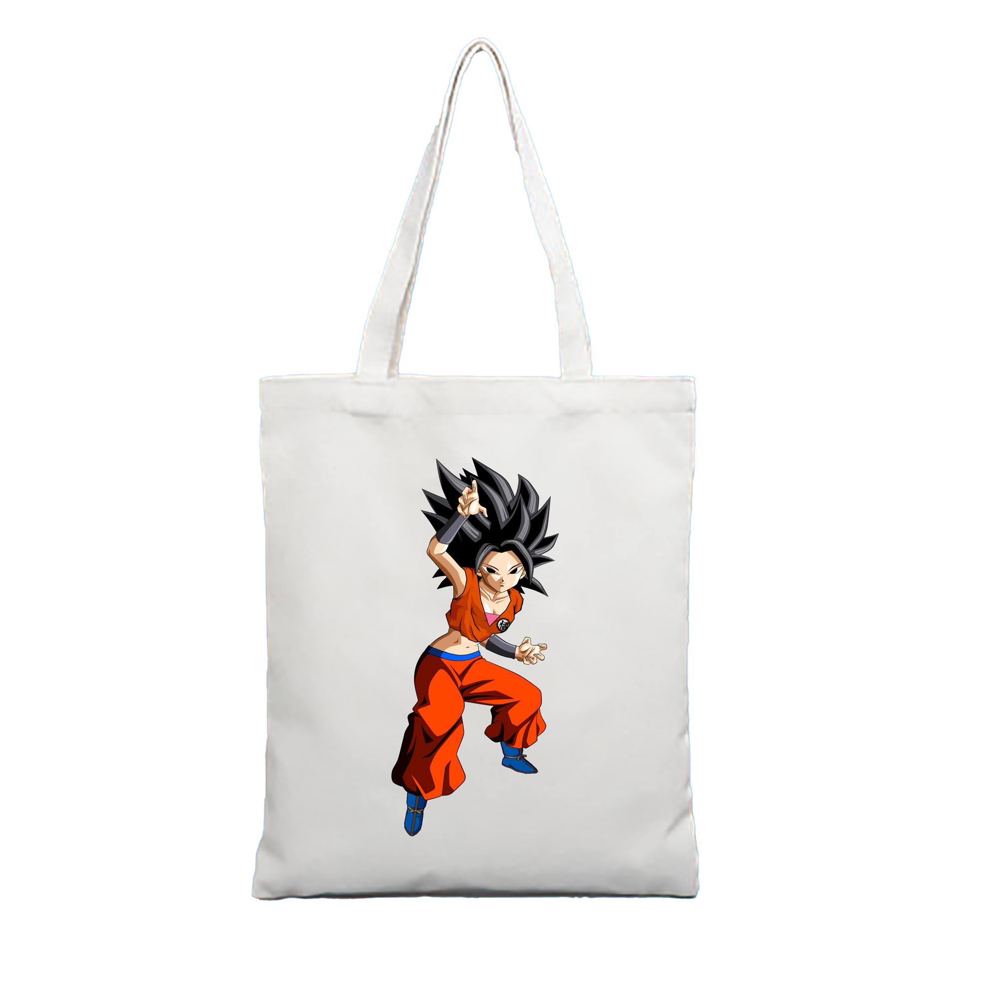 （画像用） ドラゴンボール カリフラ DRAGON BALL Caulifla 縦型キャンバス生地手提げバッグ　トートバッグ