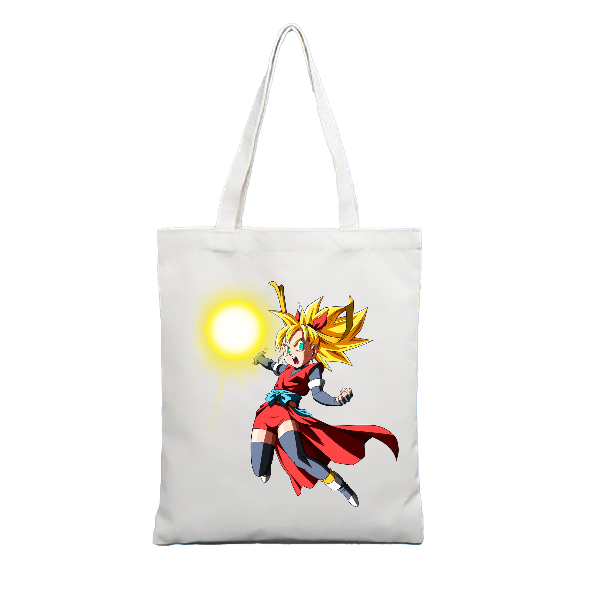 （画像用） ドラゴンボール カリフラ DRAGON BALL Caulifla 縦型キャンバス生地手提げバッグ　トートバッグ