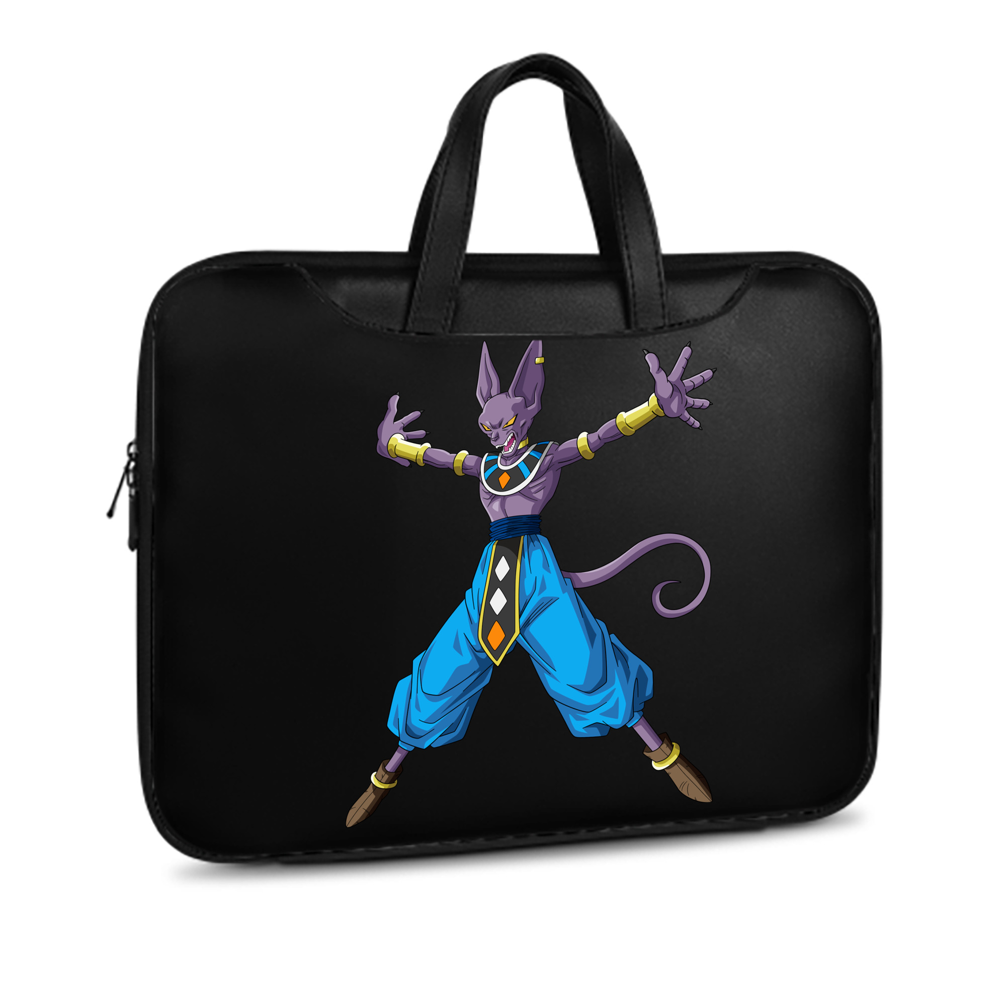 （画像用） ドラゴンボール ビルス 破壊神ビルス DRAGON BALL Beerus Birusu レザーラップトップバッグ　ノートパソコンケース