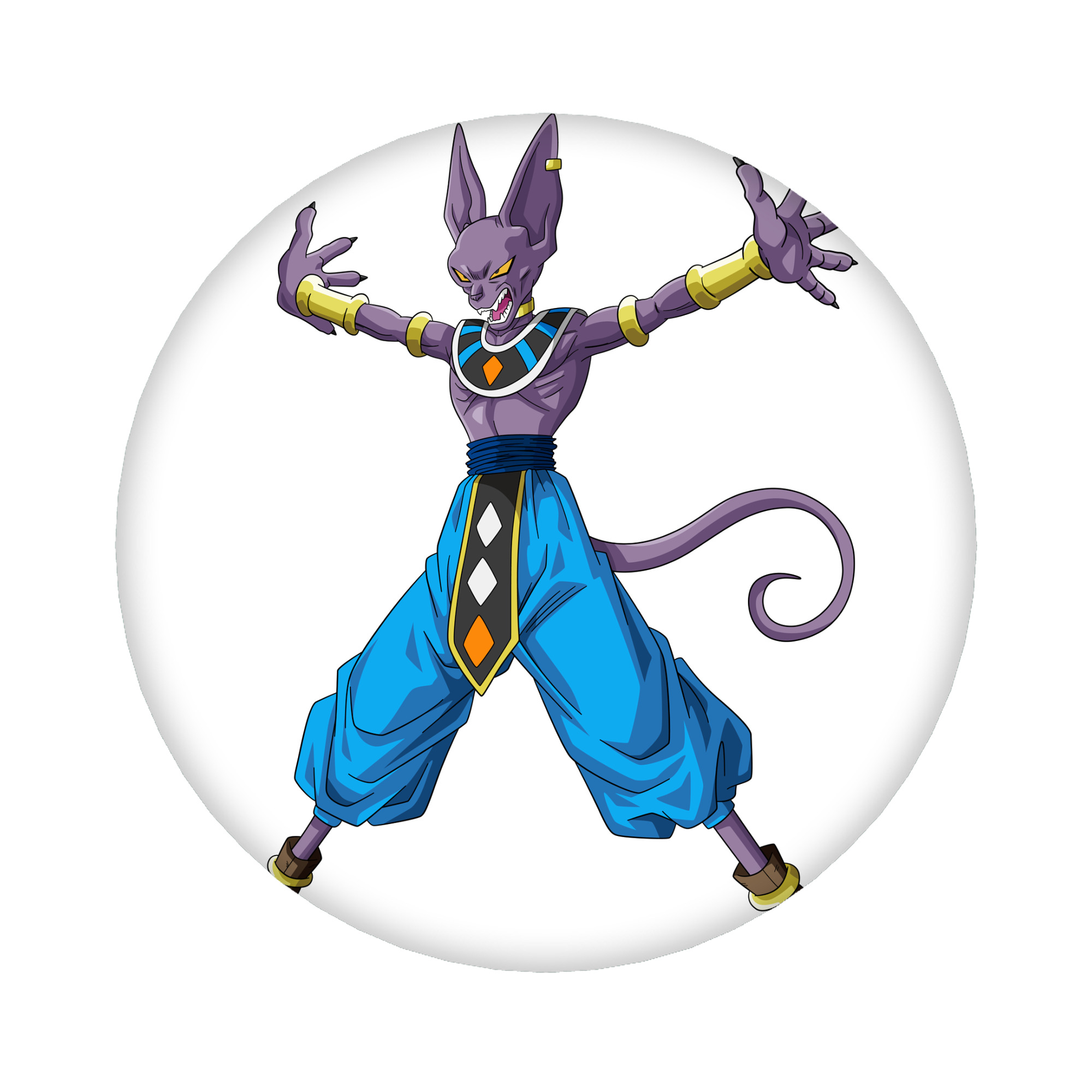 （画像用） ドラゴンボール ビルス 破壊神ビルス DRAGON BALL Beerus Birusu 6cm 缶バッジ 複数セット