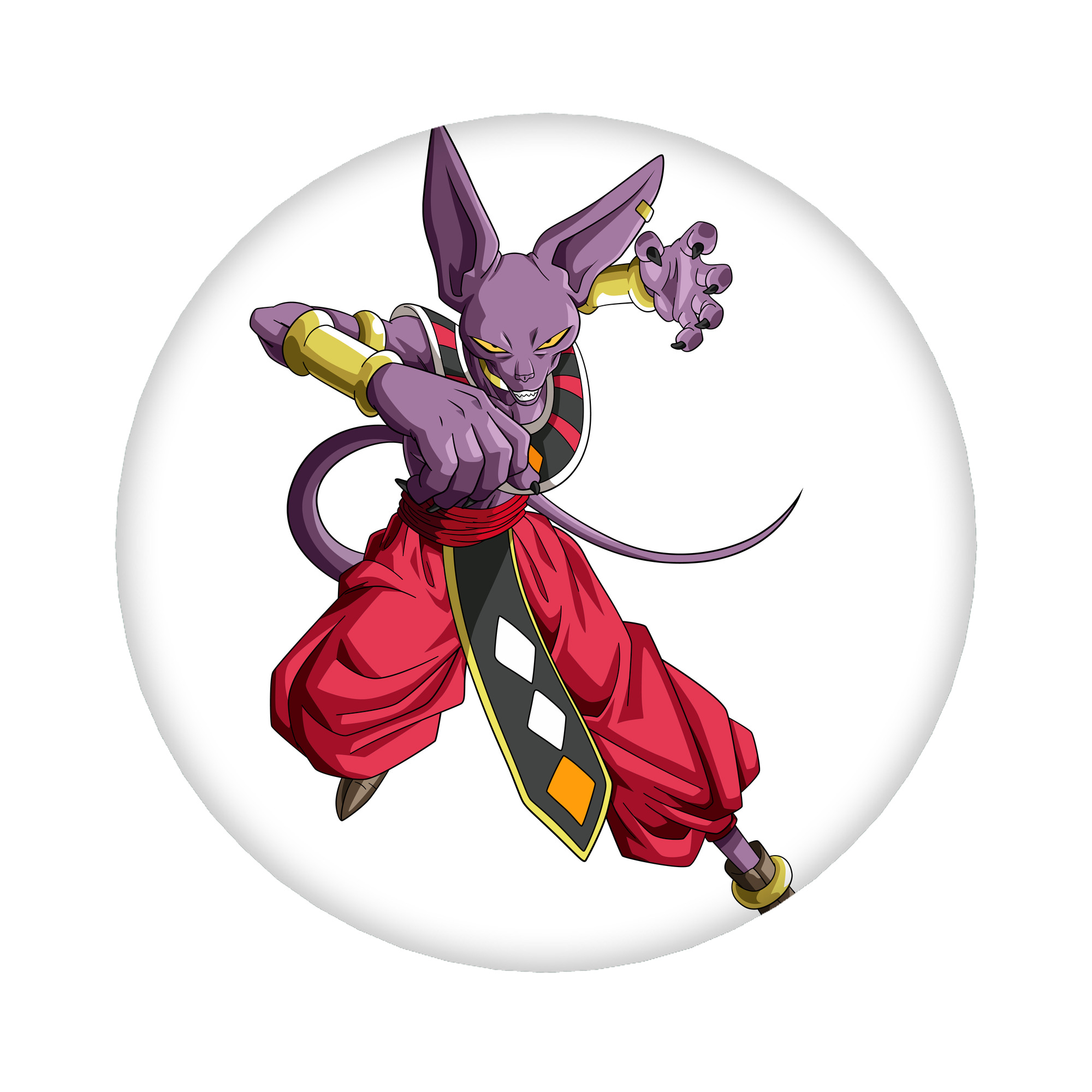 （画像用） ドラゴンボール ビルス 破壊神ビルス DRAGON BALL Beerus Birusu 6cm 缶バッジ 複数セット