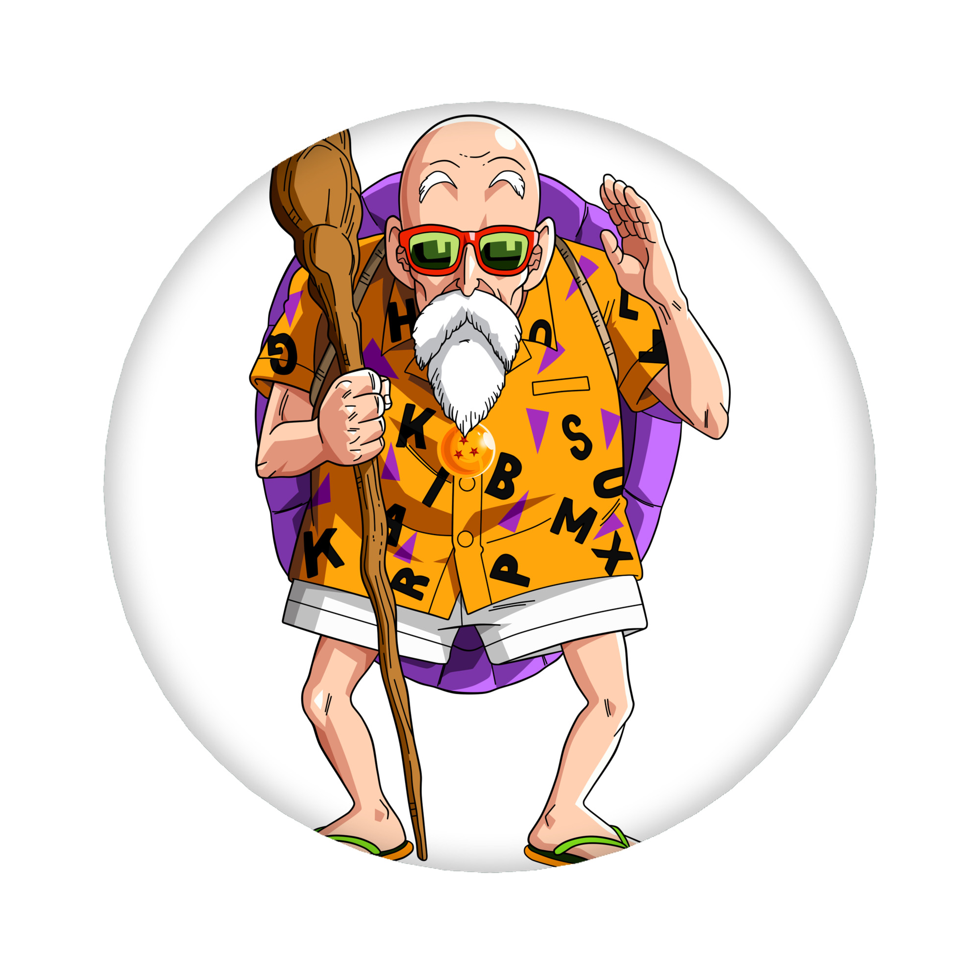 （画像用） ドラゴンボール 亀仙人（かめせんにん） DRAGON BALL Master Roshi Kame Sennin 6cm 缶バッジ 複数セット