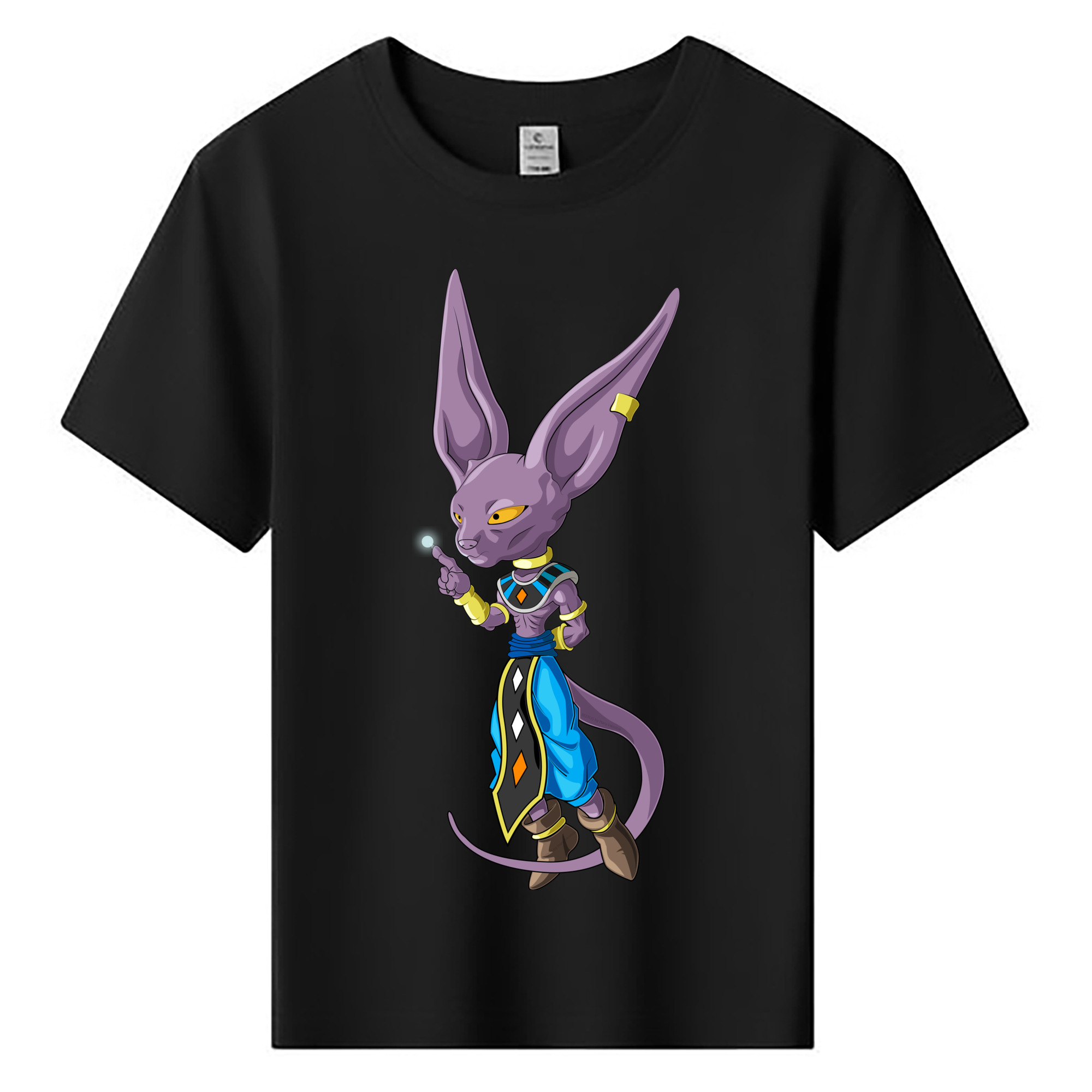 （画像用） ドラゴンボール ビルス 破壊神ビルス DRAGON BALL Beerus Birusu 綿100％キッズTシャツ（フロントプリント）