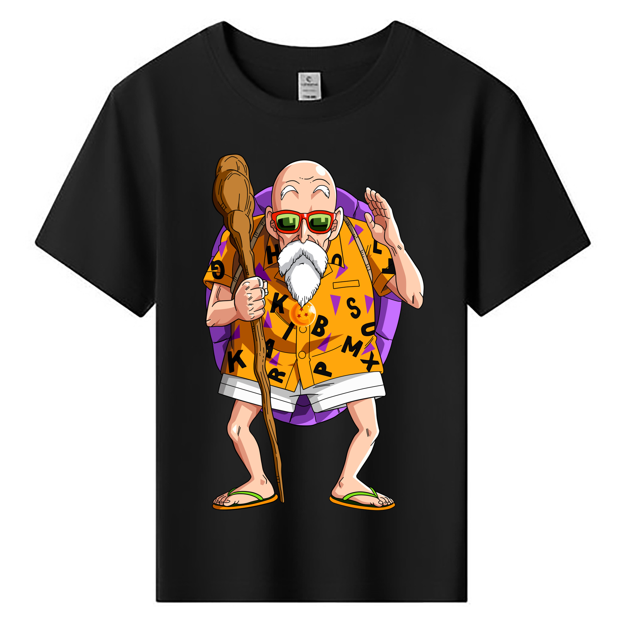 （画像用） ドラゴンボール 亀仙人（かめせんにん） DRAGON BALL Master Roshi Kame Sennin 綿100％キッズTシャツ（フロントプリント）