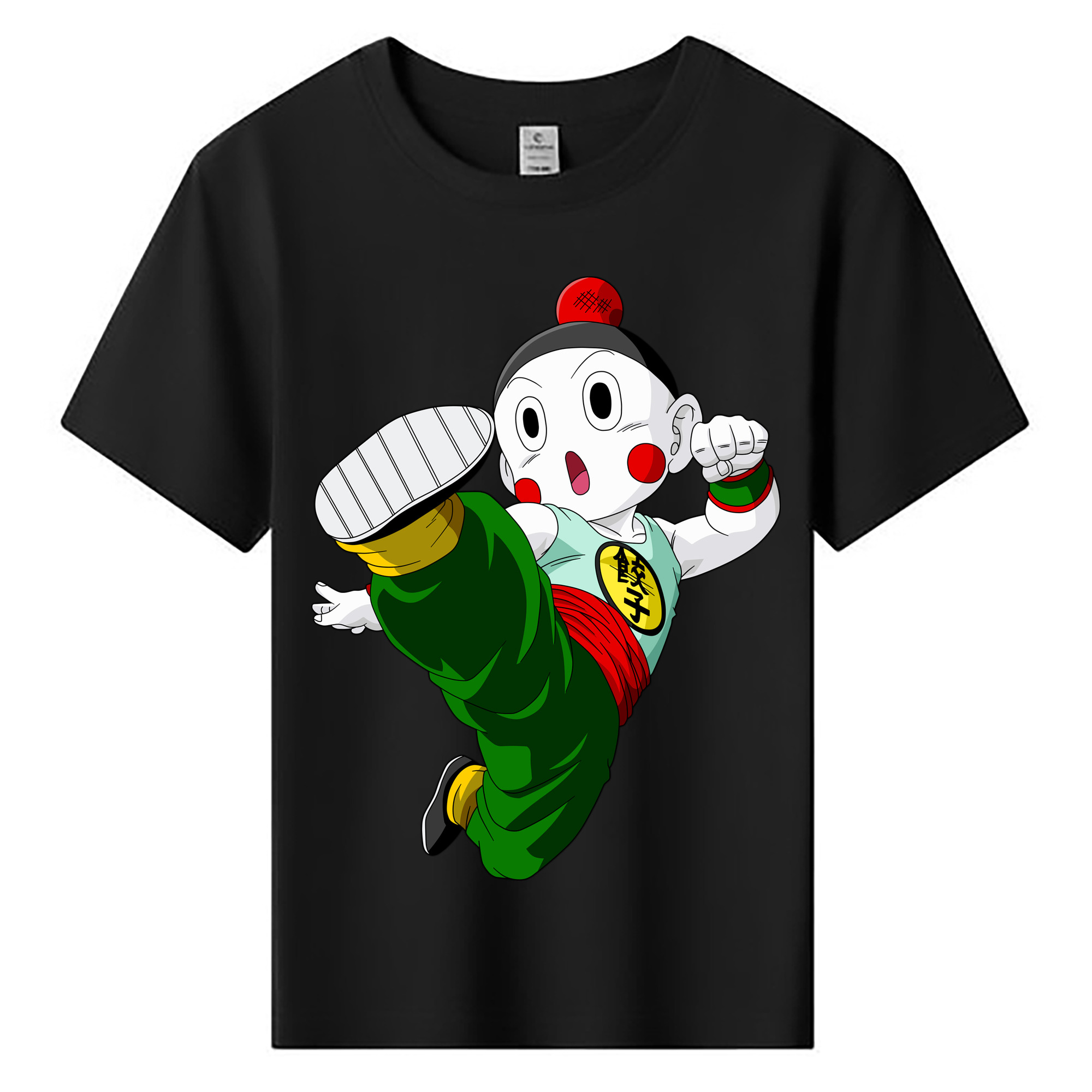 （画像用） ドラゴンボール 餃子（チャオズ）DRAGON BALL Chaoz 綿100％キッズTシャツ（フロントプリント）