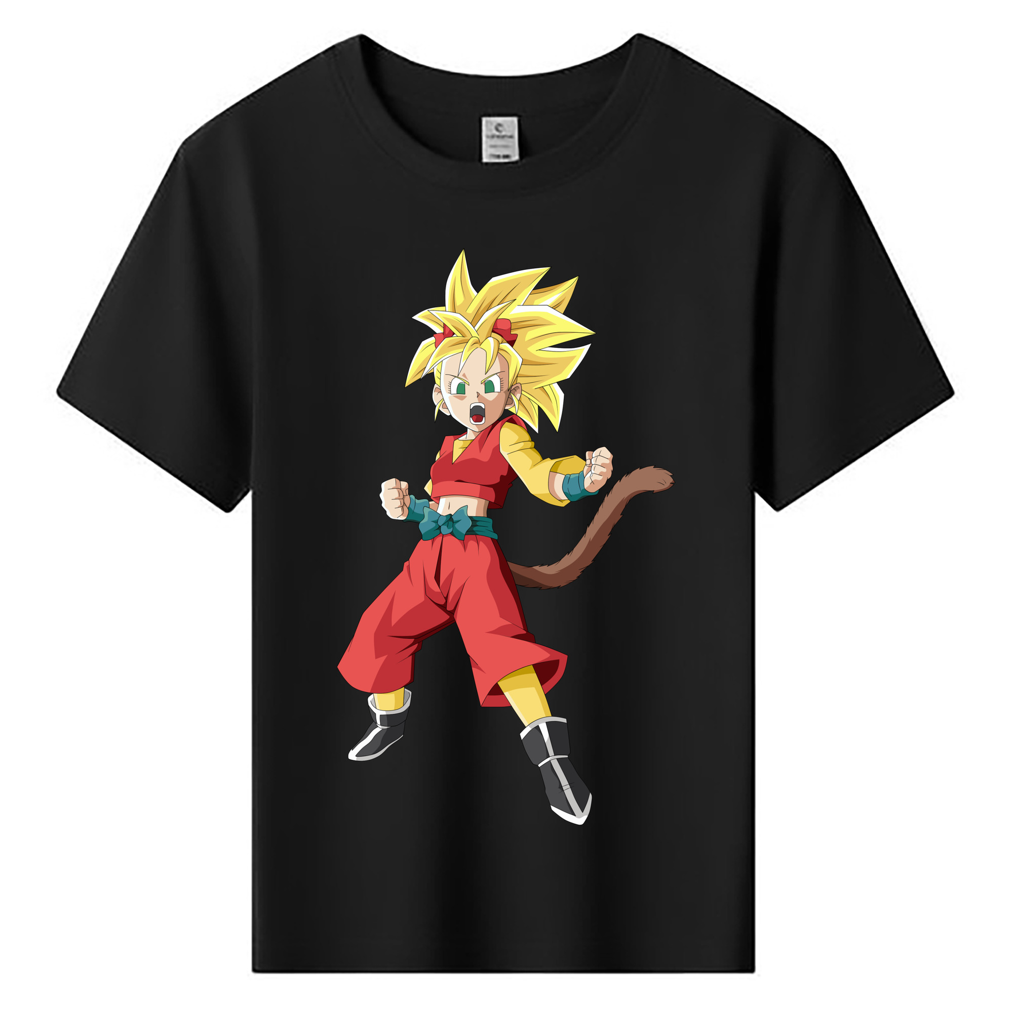 （画像用） ドラゴンボール カリフラ DRAGON BALL Caulifla 綿100％キッズTシャツ（フロントプリント）
