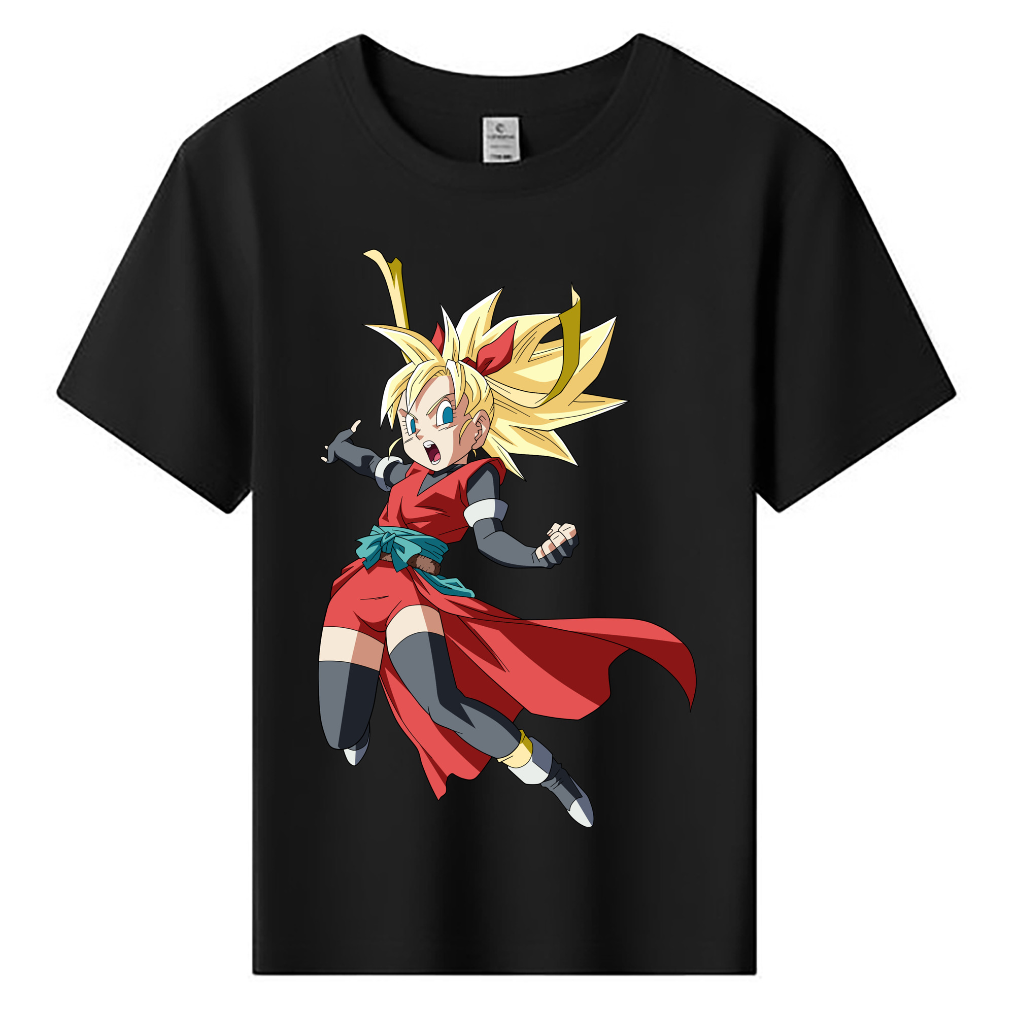 （画像用） ドラゴンボール カリフラ DRAGON BALL Caulifla 綿100％キッズTシャツ（フロントプリント）