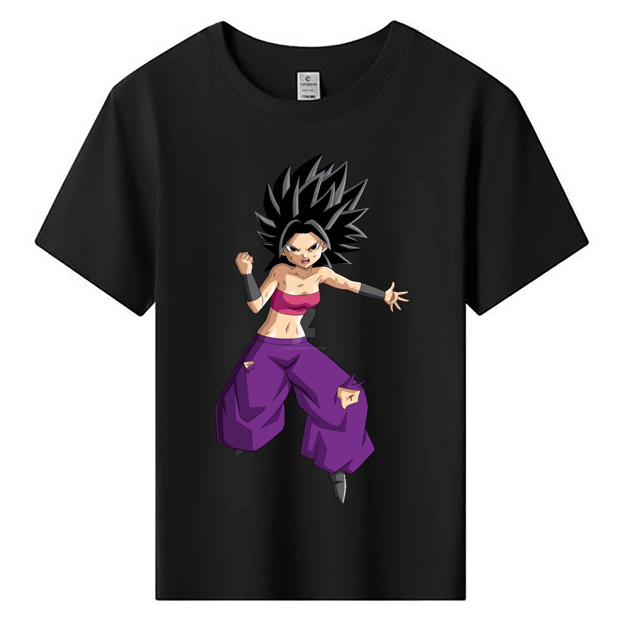 （画像用） ドラゴンボール カリフラ DRAGON BALL Caulifla 綿100％キッズTシャツ（フロントプリント）