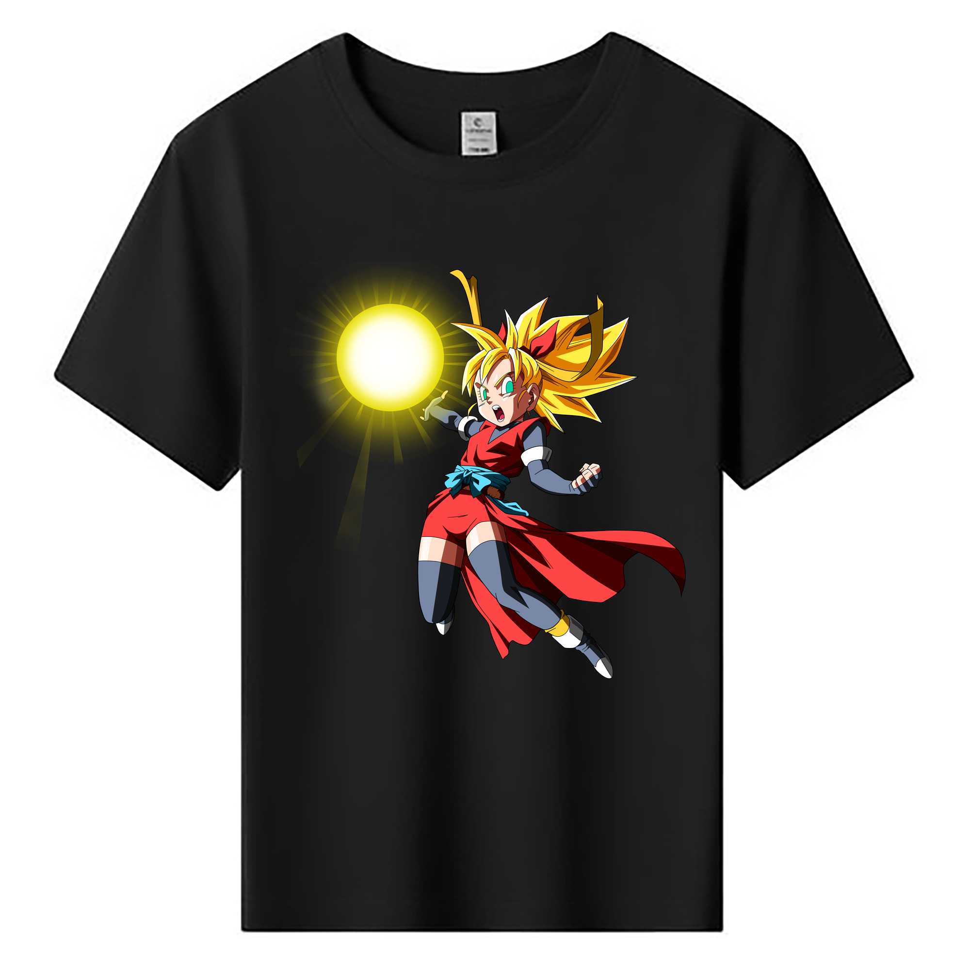 （画像用） ドラゴンボール カリフラ DRAGON BALL Caulifla 綿100％キッズTシャツ（フロントプリント）
