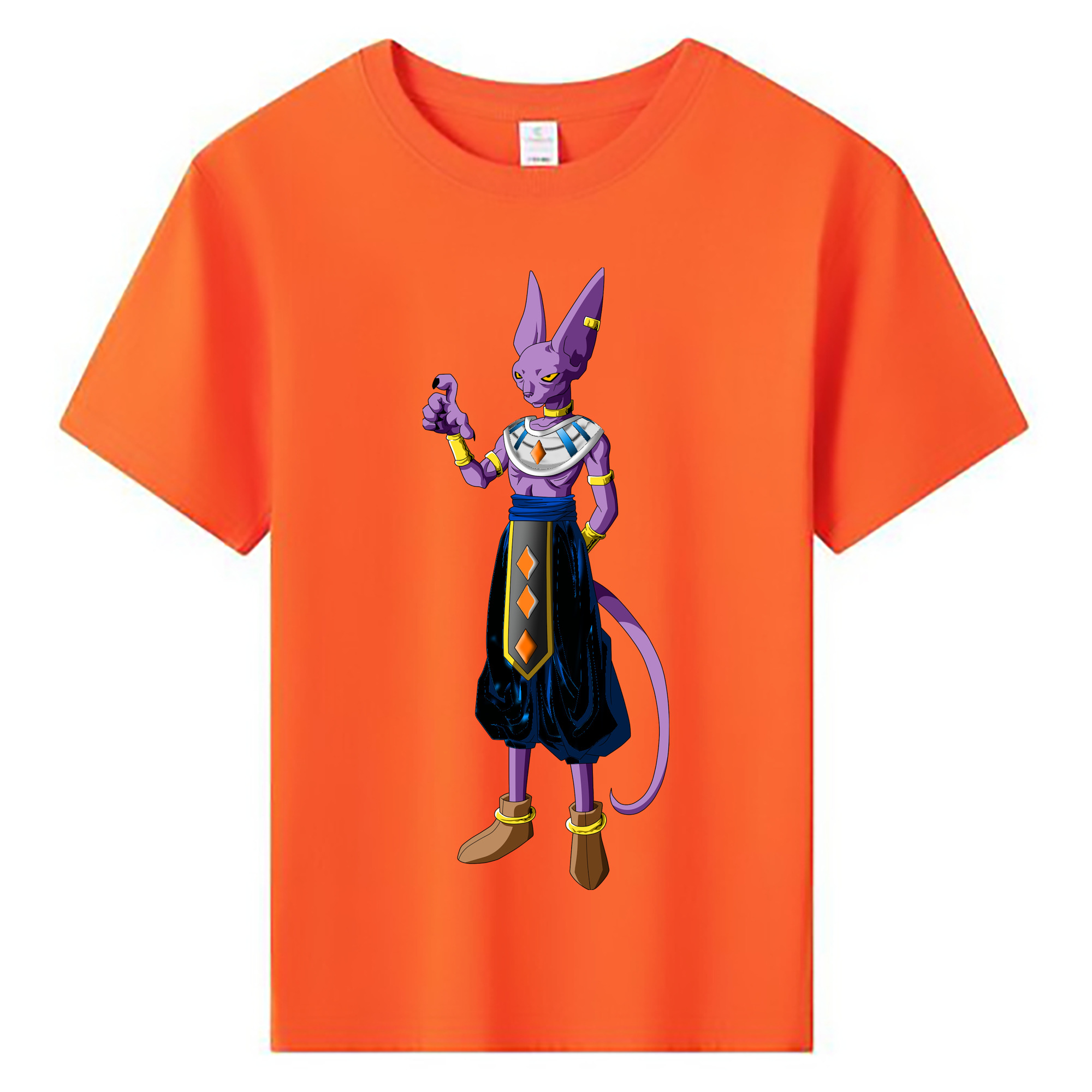（画像用） ドラゴンボール ビルス 破壊神ビルス DRAGON BALL Beerus Birusu 綿100％キッズTシャツ（フロントプリント）
