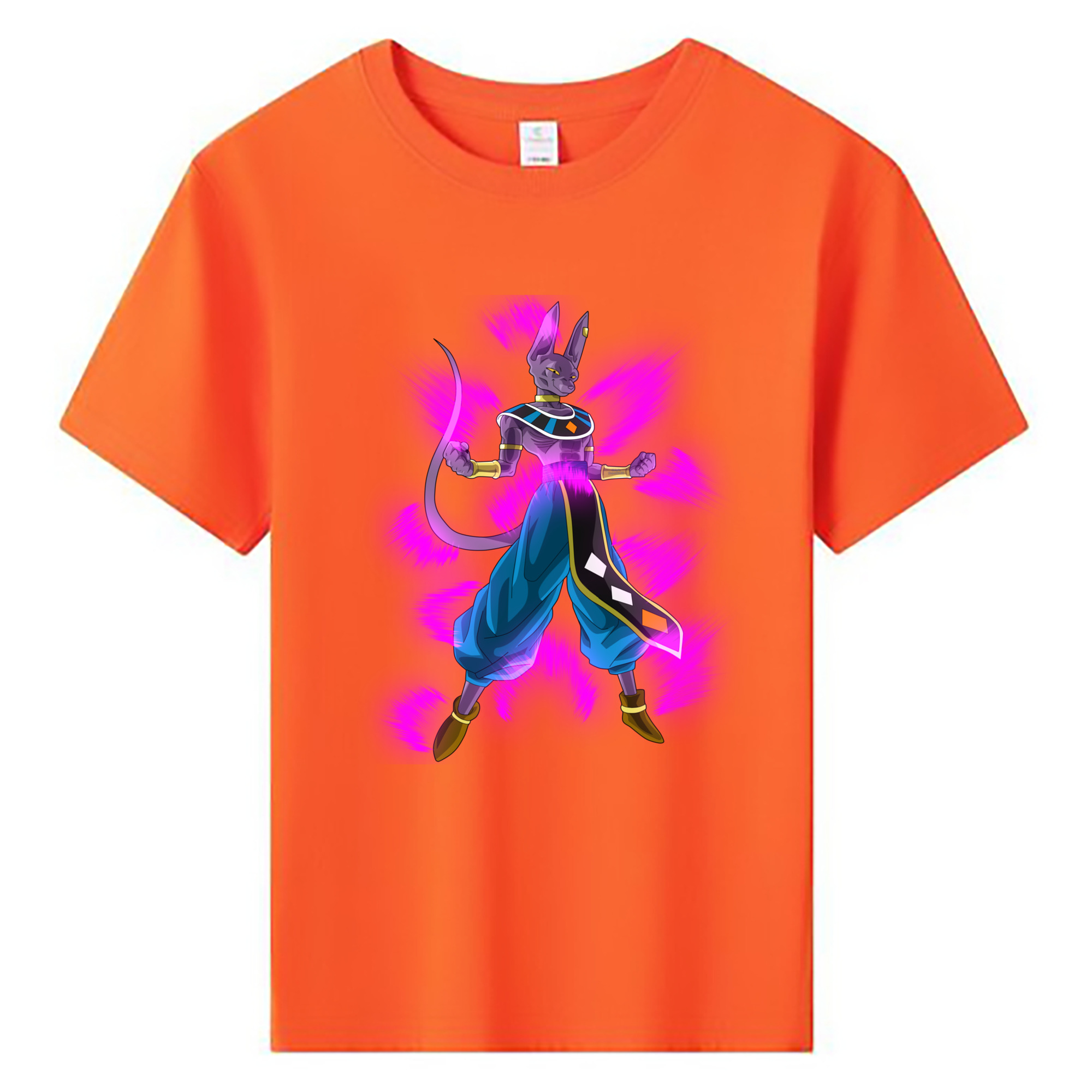 （画像用） ドラゴンボール ビルス 破壊神ビルス DRAGON BALL Beerus Birusu 綿100％キッズTシャツ（フロントプリント）