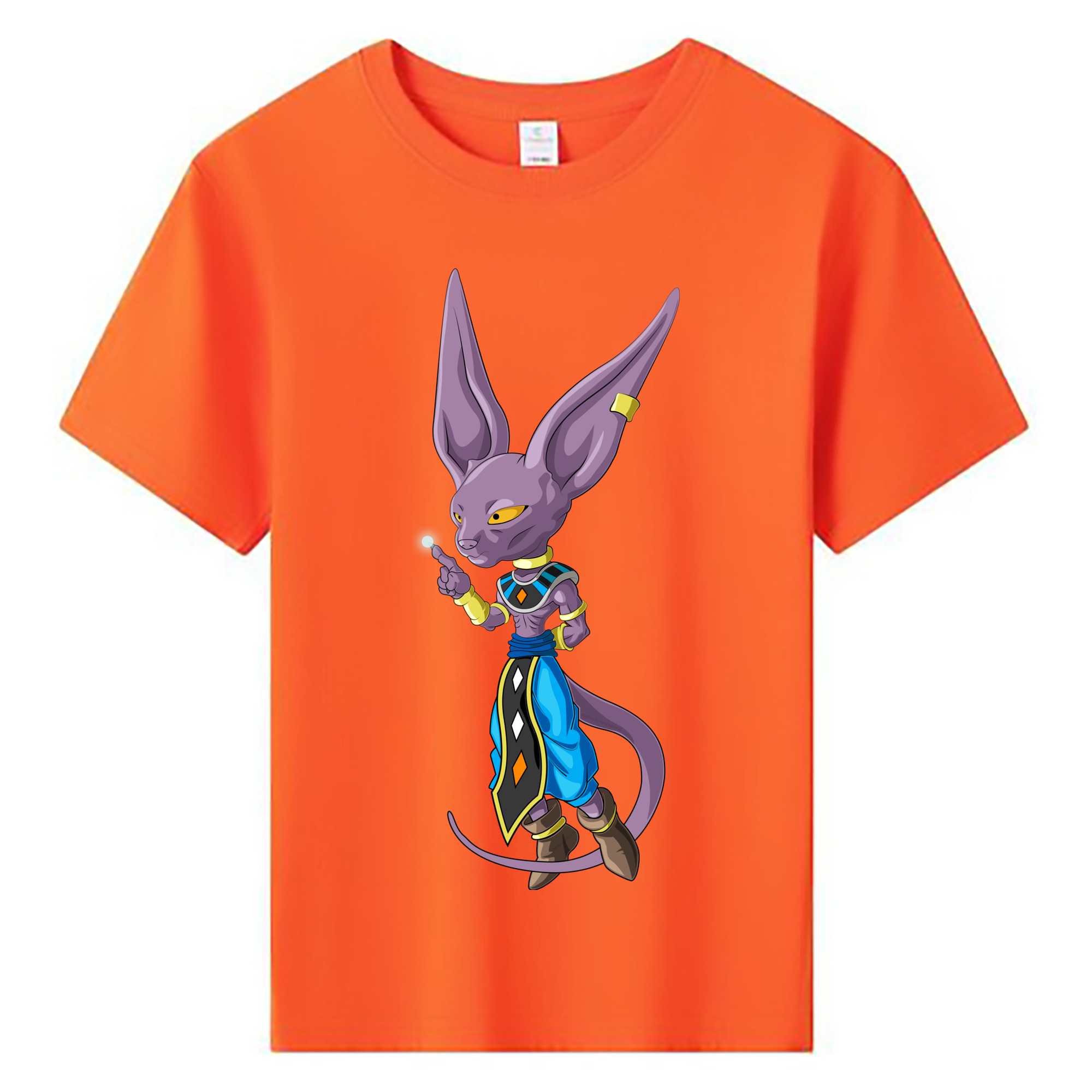（画像用） ドラゴンボール ビルス 破壊神ビルス DRAGON BALL Beerus Birusu 綿100％キッズTシャツ（フロントプリント）