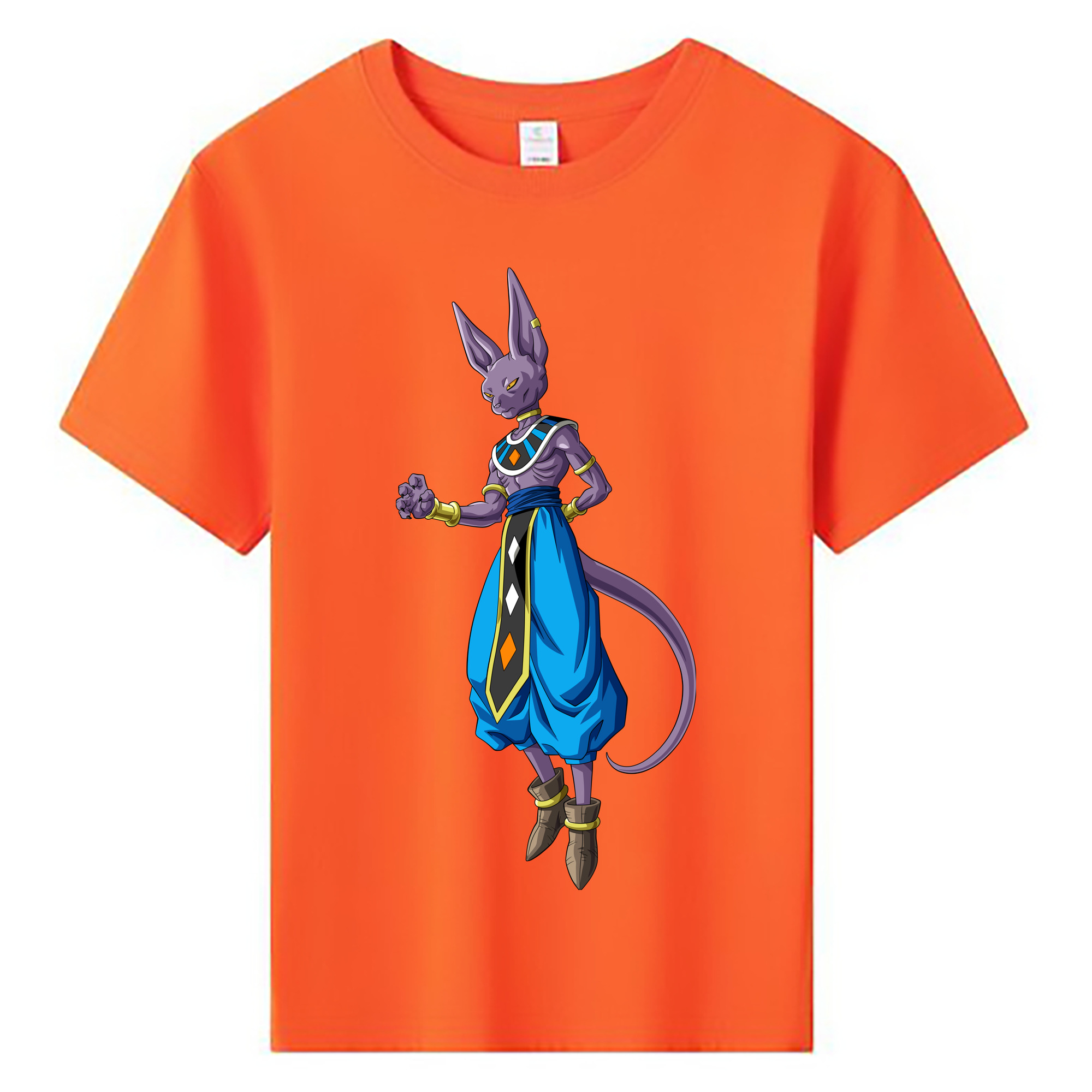 （画像用） ドラゴンボール ビルス 破壊神ビルス DRAGON BALL Beerus Birusu 綿100％キッズTシャツ（フロントプリント）