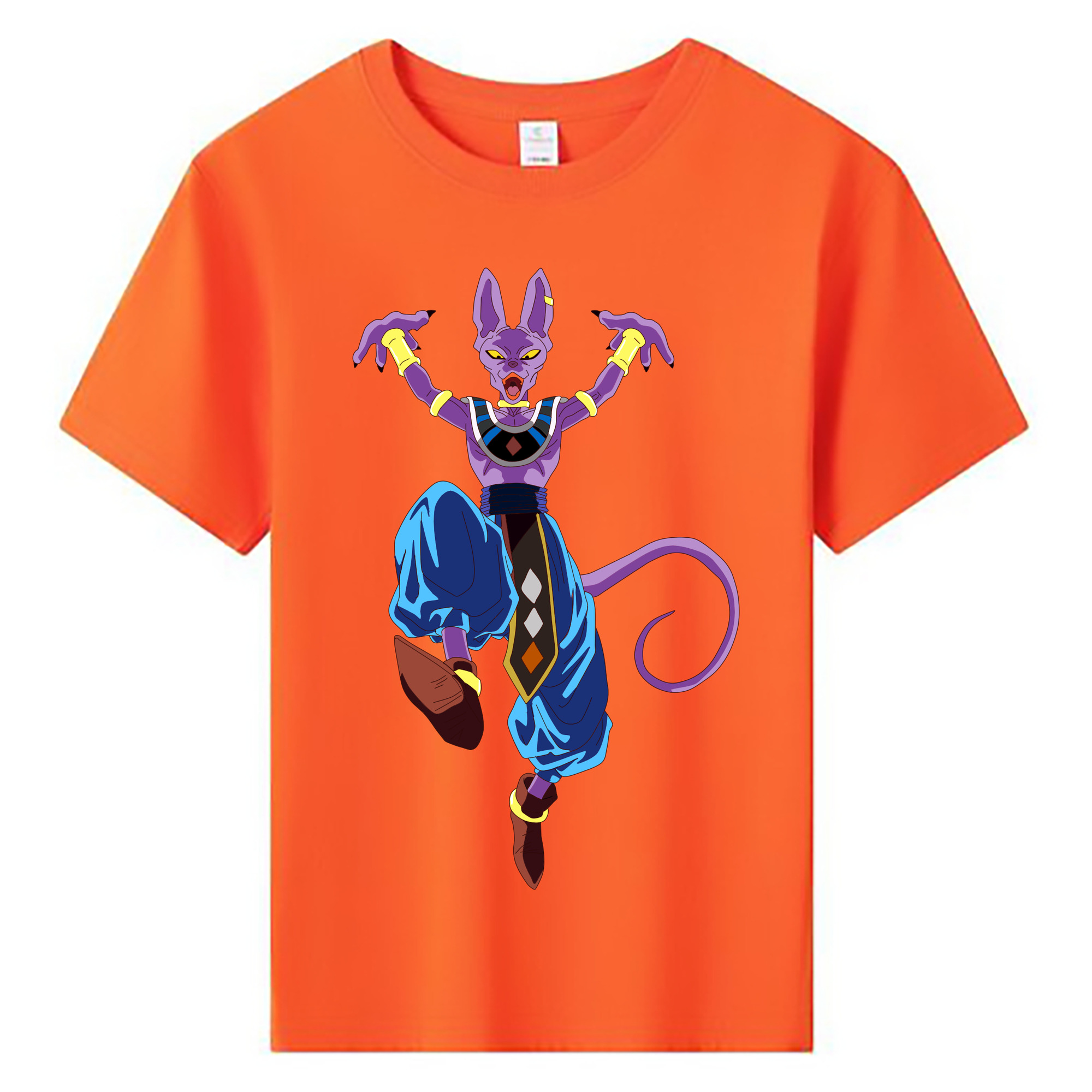 （画像用） ドラゴンボール ビルス 破壊神ビルス DRAGON BALL Beerus Birusu 綿100％キッズTシャツ（フロントプリント）