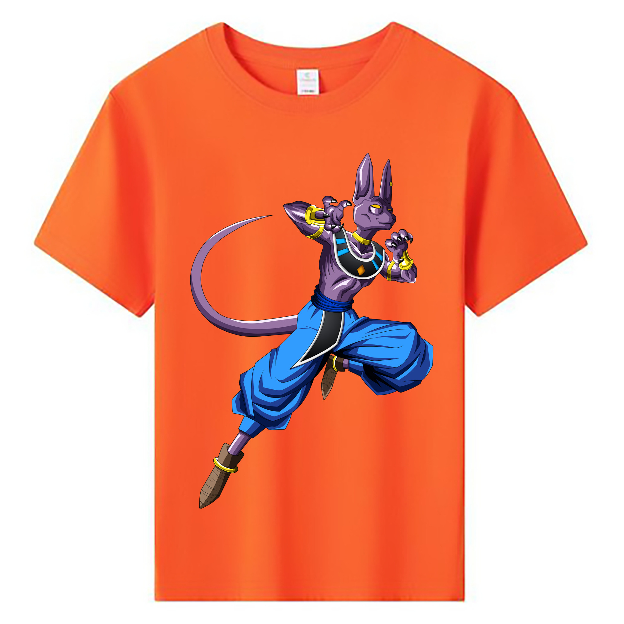 （画像用） ドラゴンボール ビルス 破壊神ビルス DRAGON BALL Beerus Birusu 綿100％キッズTシャツ（フロントプリント）