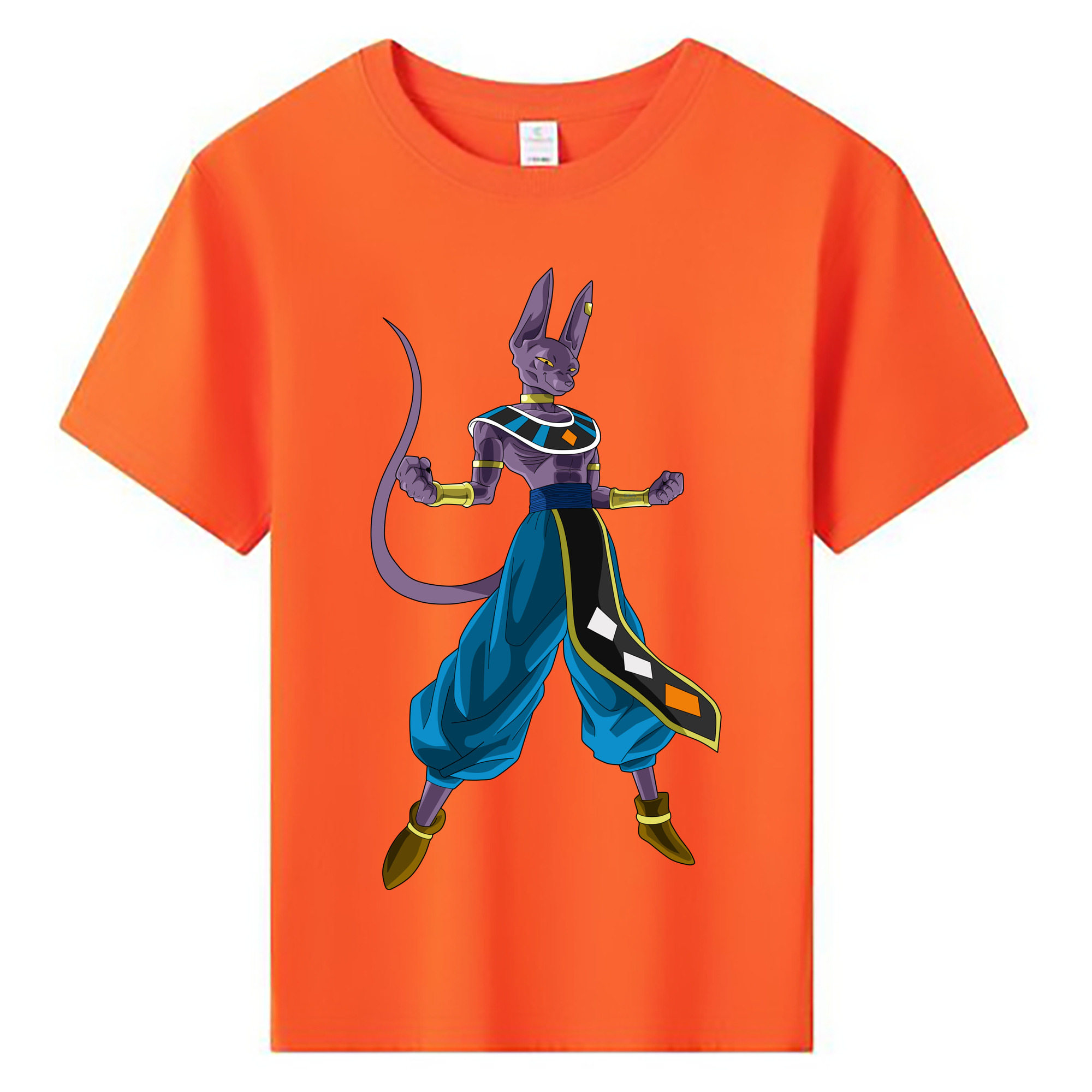 （画像用） ドラゴンボール ビルス 破壊神ビルス DRAGON BALL Beerus Birusu 綿100％キッズTシャツ（フロントプリント）