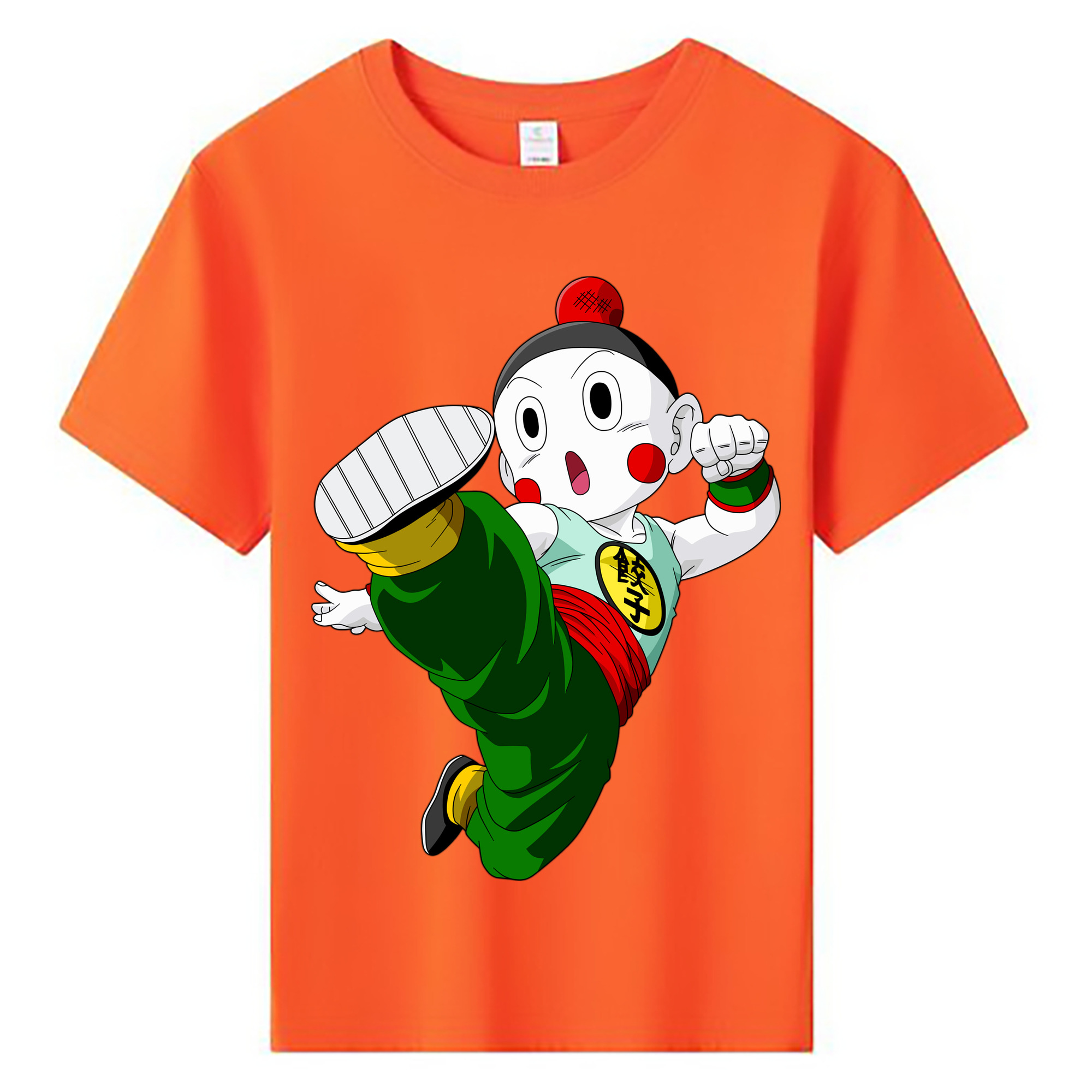 （画像用） ドラゴンボール 餃子（チャオズ）DRAGON BALL Chaoz 綿100％キッズTシャツ（フロントプリント）