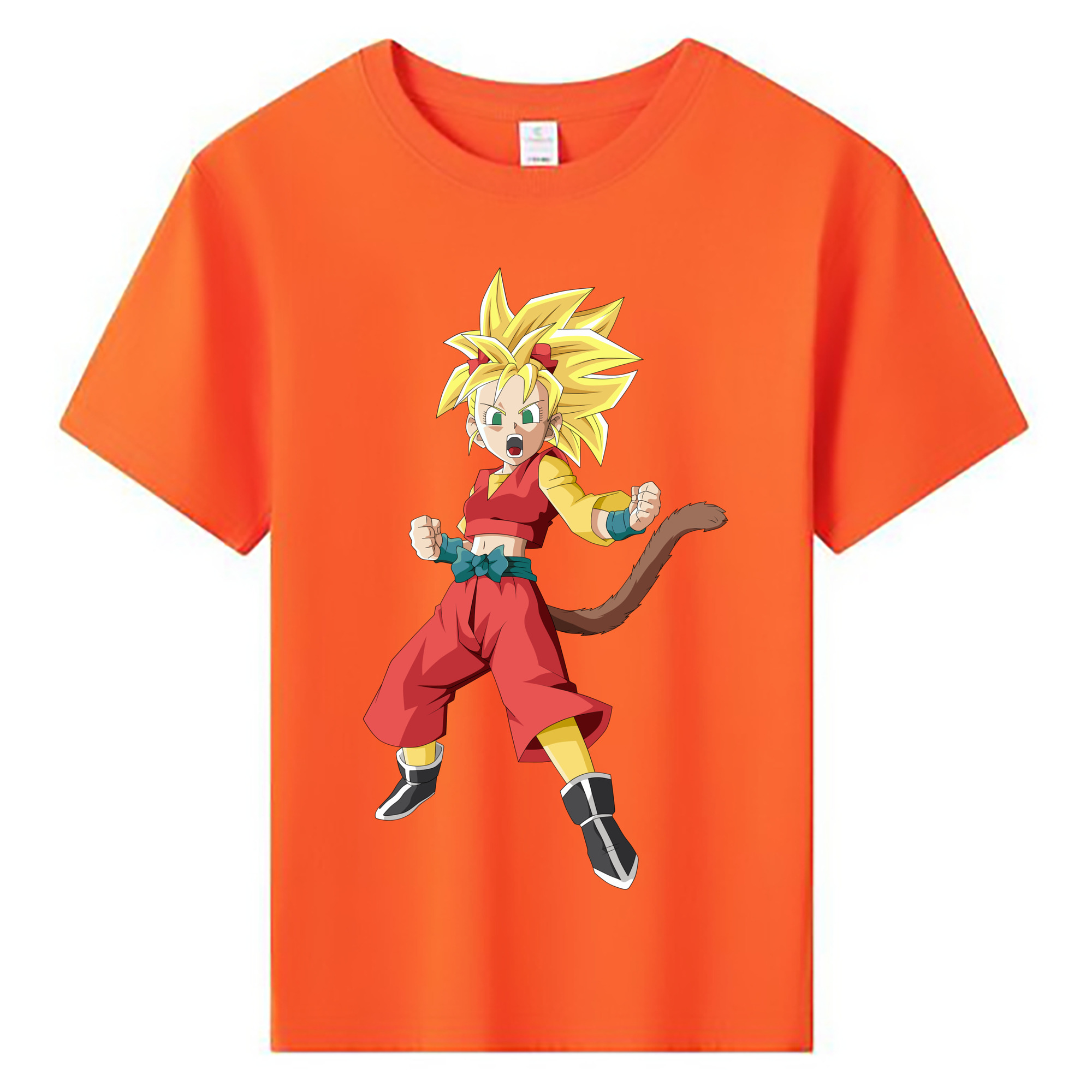 （画像用） ドラゴンボール カリフラ DRAGON BALL Caulifla 綿100％キッズTシャツ（フロントプリント）