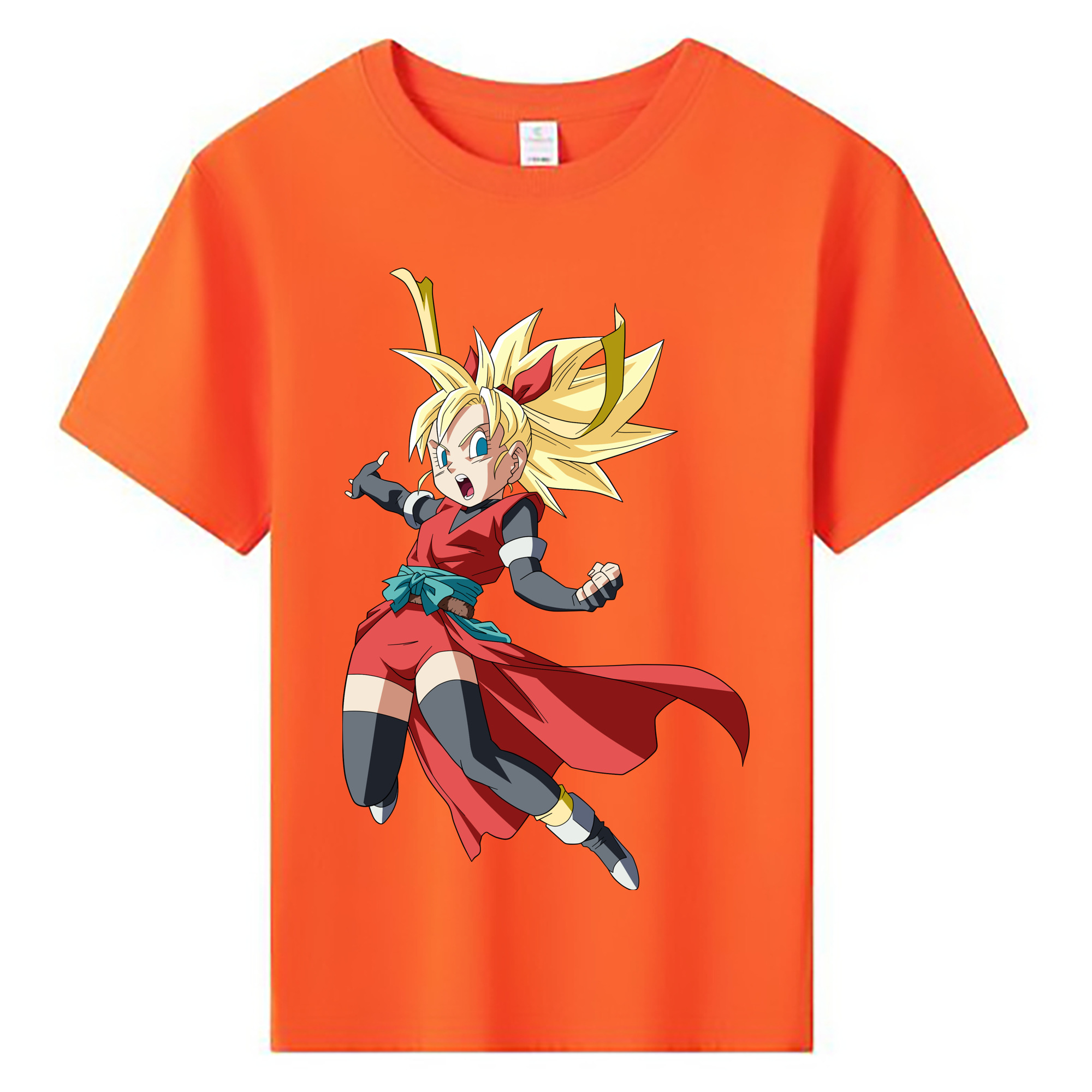 （画像用） ドラゴンボール カリフラ DRAGON BALL Caulifla 綿100％キッズTシャツ（フロントプリント）